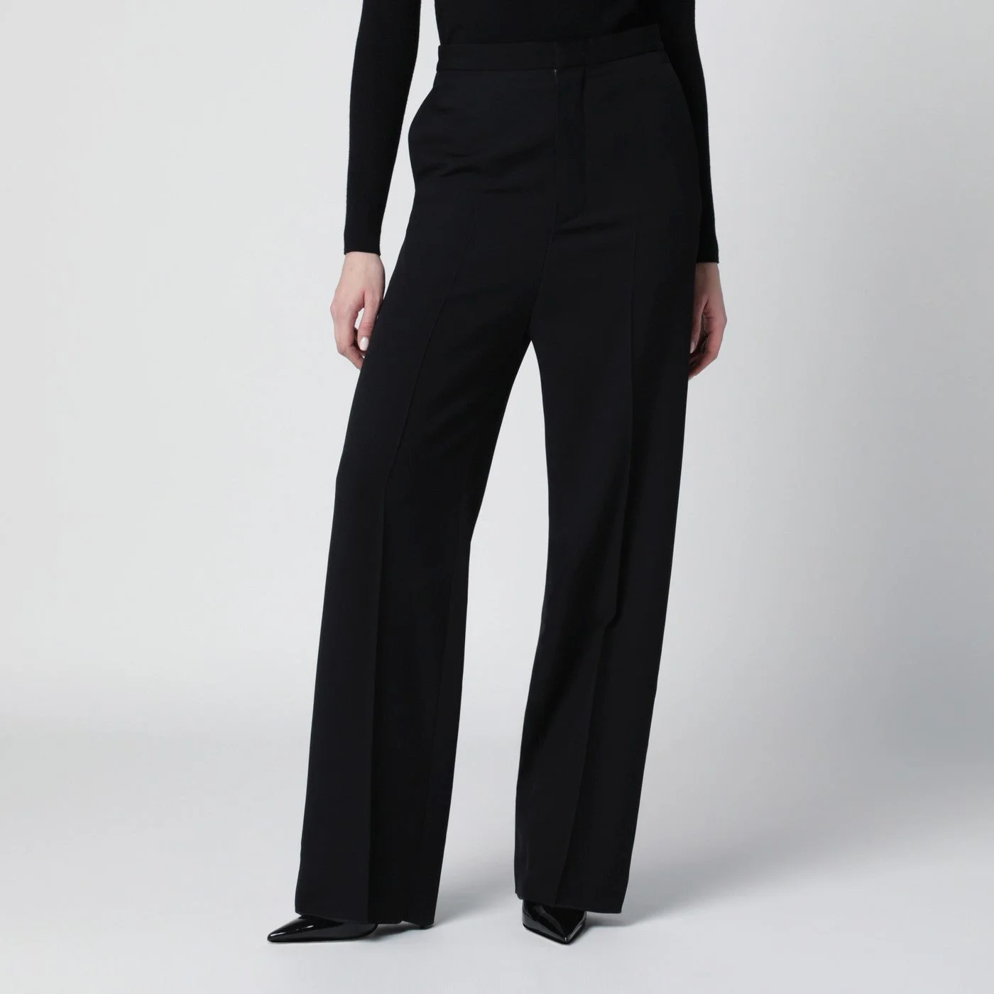 Black wool trousers - 1
