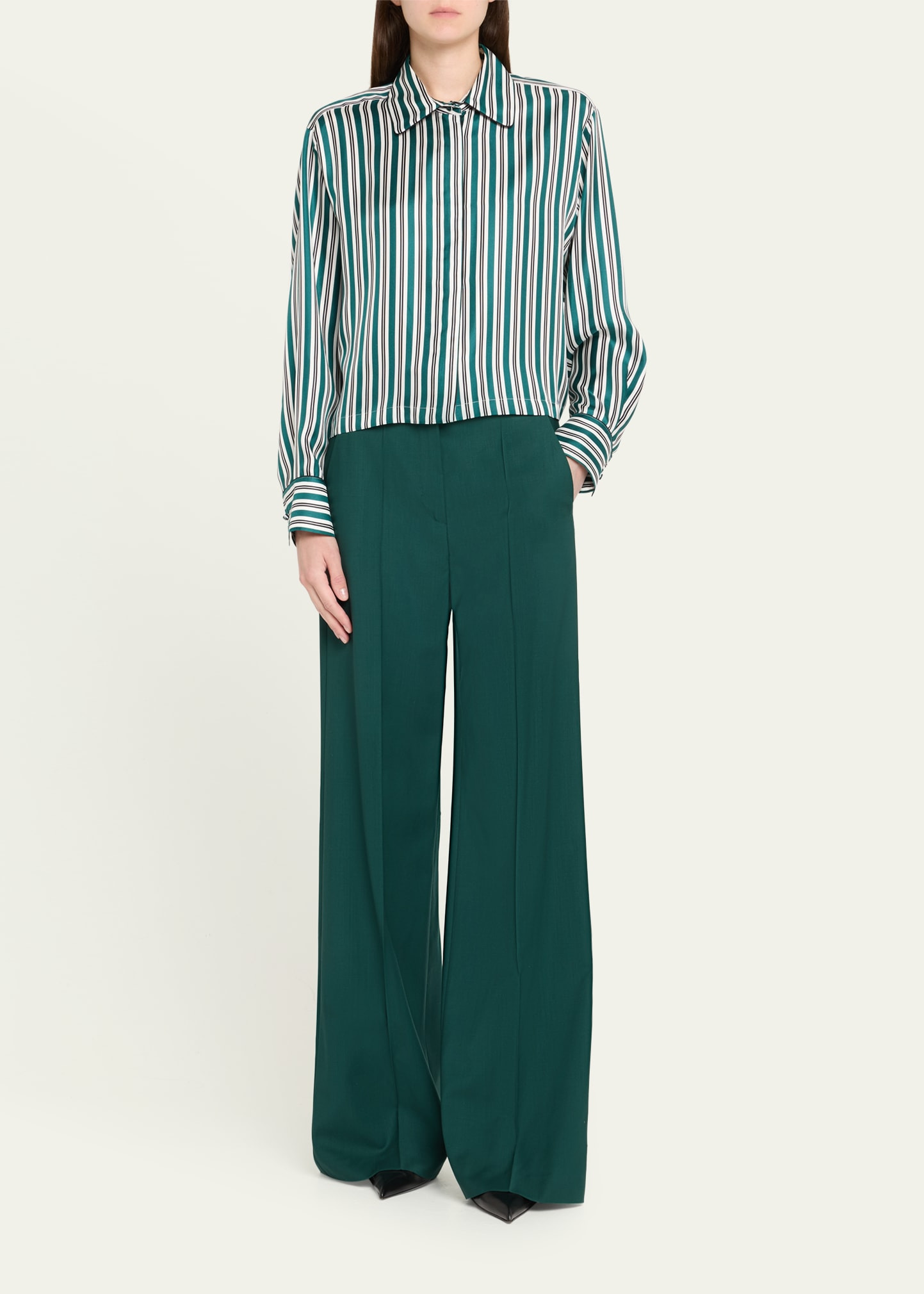 Fernet Wide Leg Wool Cashmere Trousers - 2