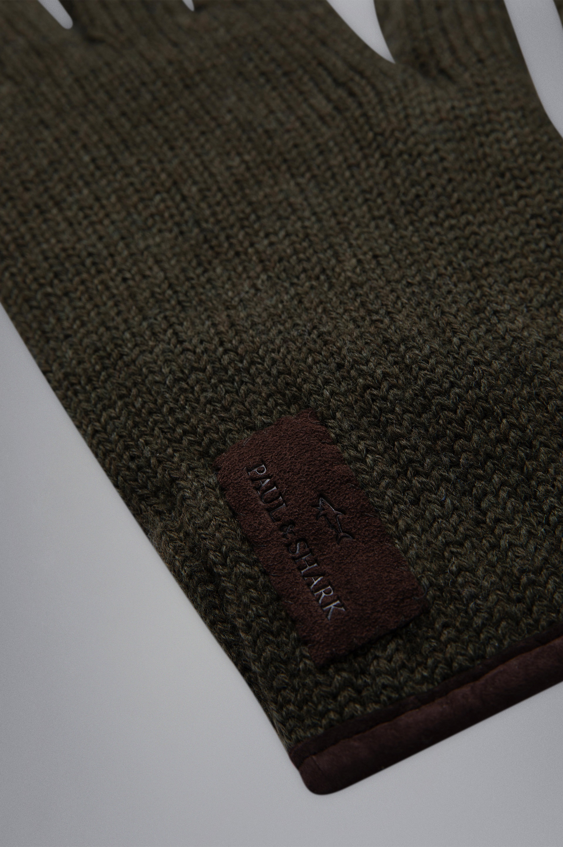 LOGO SUEDE-TRIMMED WOOL GLOVES - 2