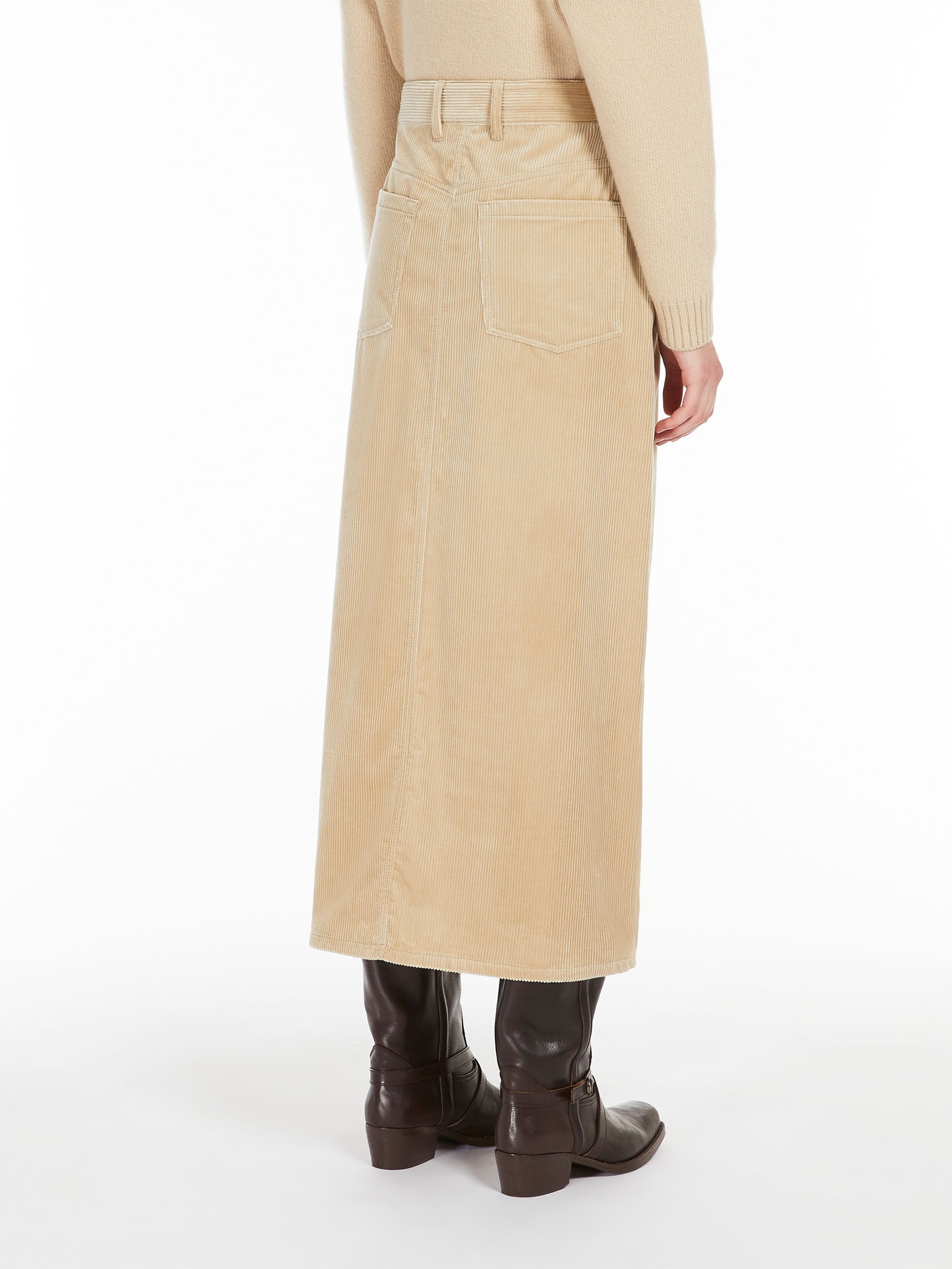 GHIOTTO Velvet 5-pocket skirt - 4