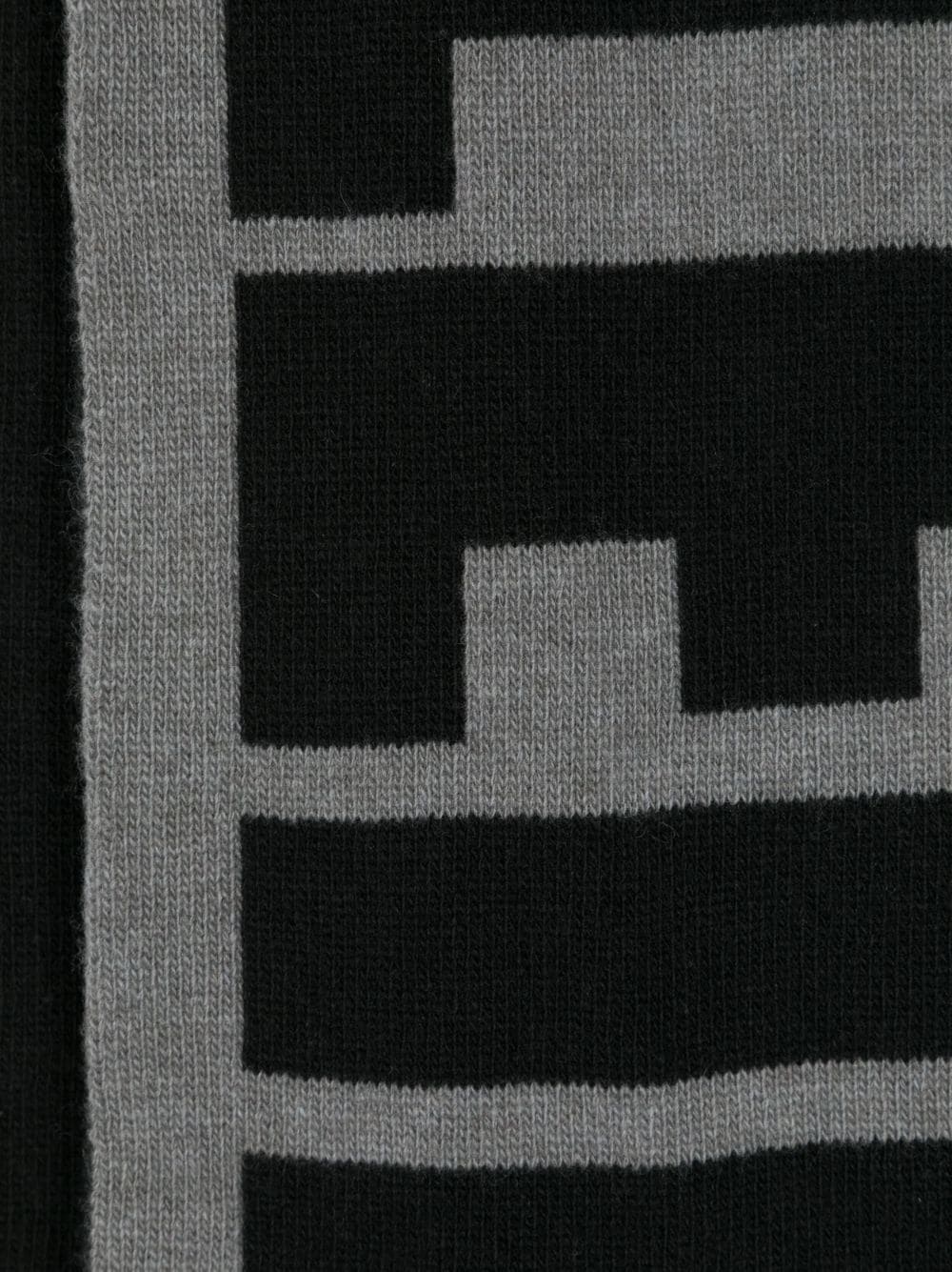 intarsia-logo wool scarf - 2