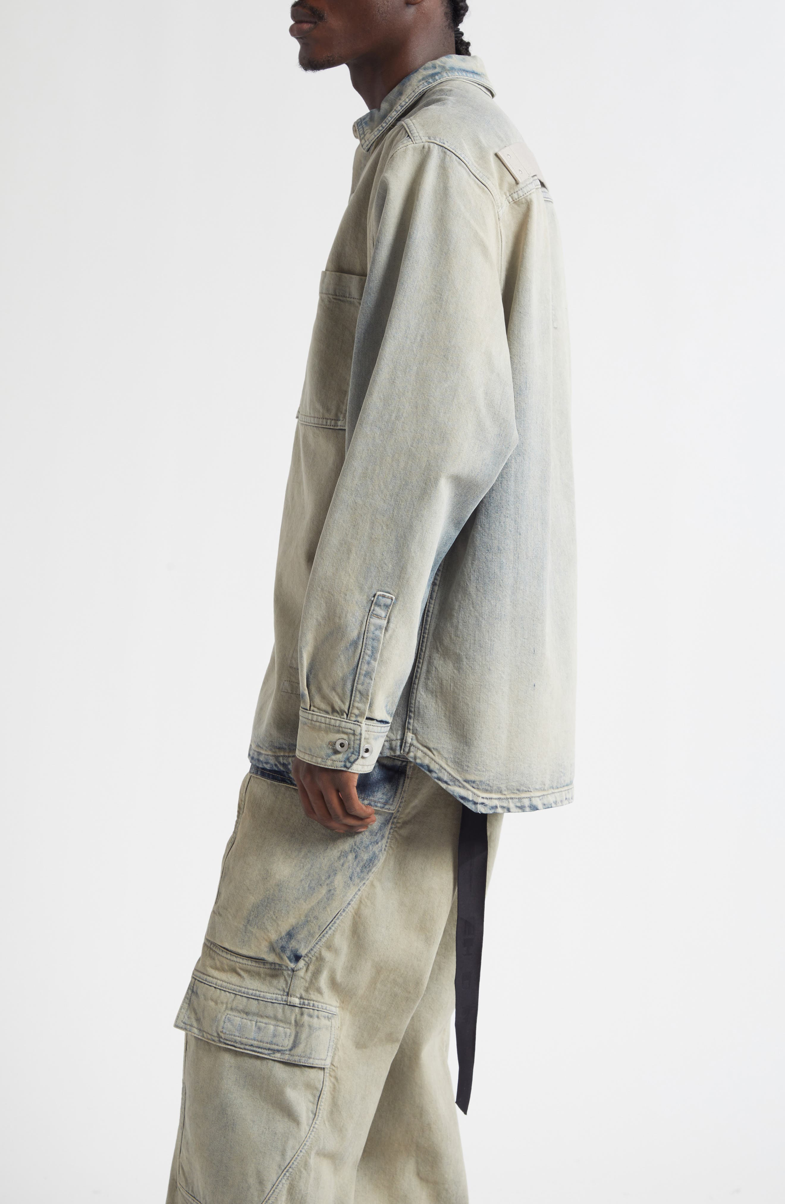 Rick Owens DRKSHDW Jumbo Denim Outershirt in Mineral Pearl at Nordstrom - 4