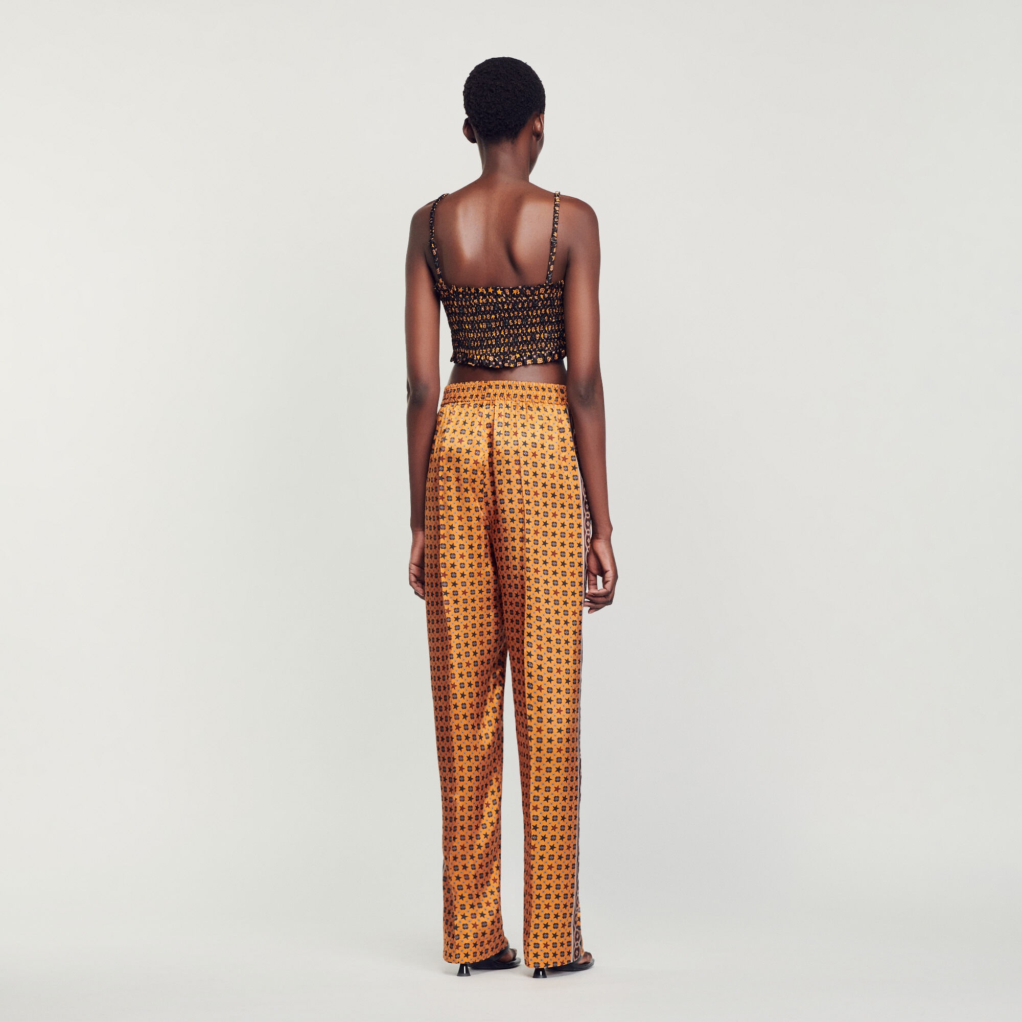 PRINTED SATIN PANTS - 6