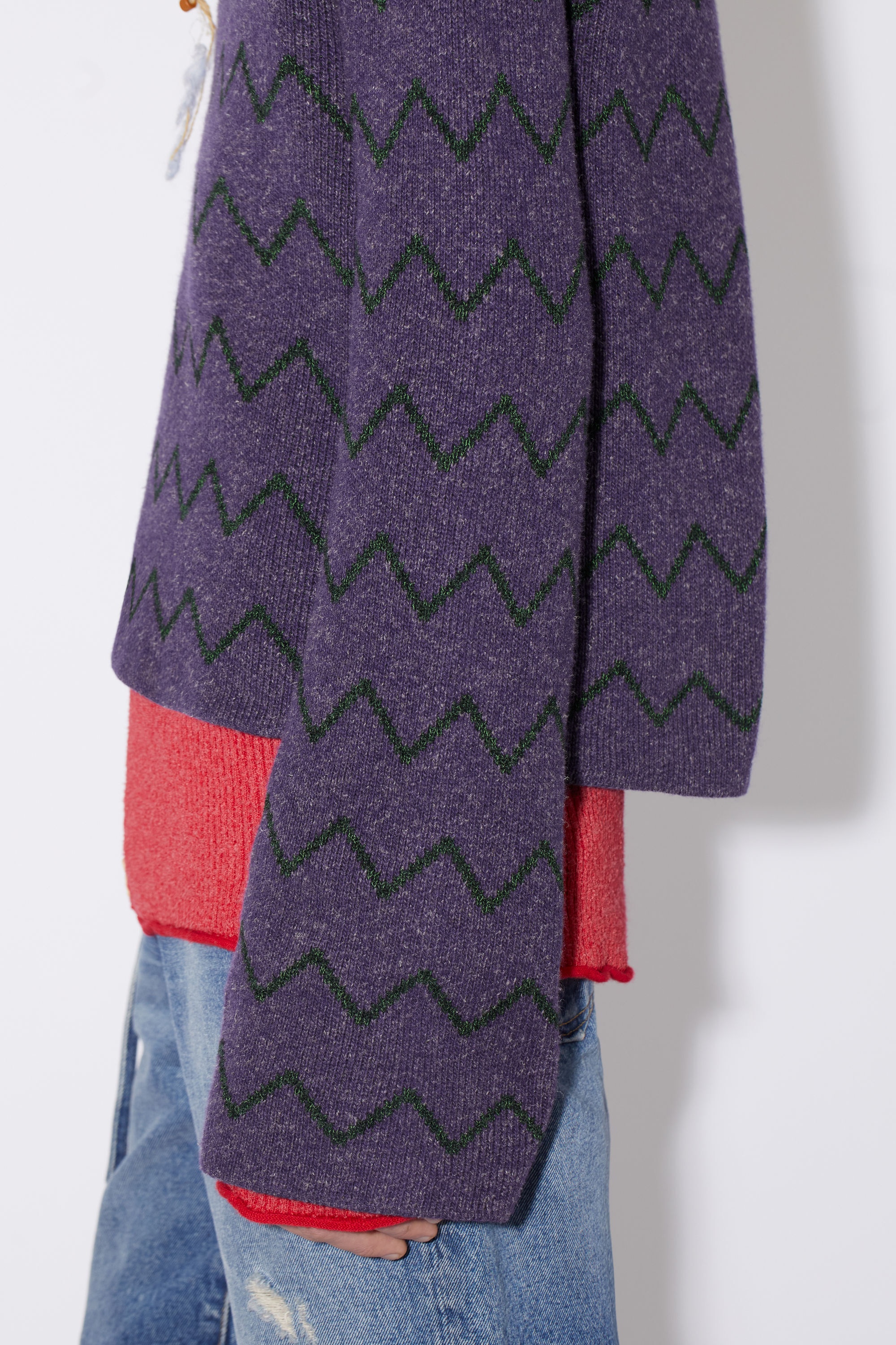 Polo jacquard jumper - Dark purple - 4