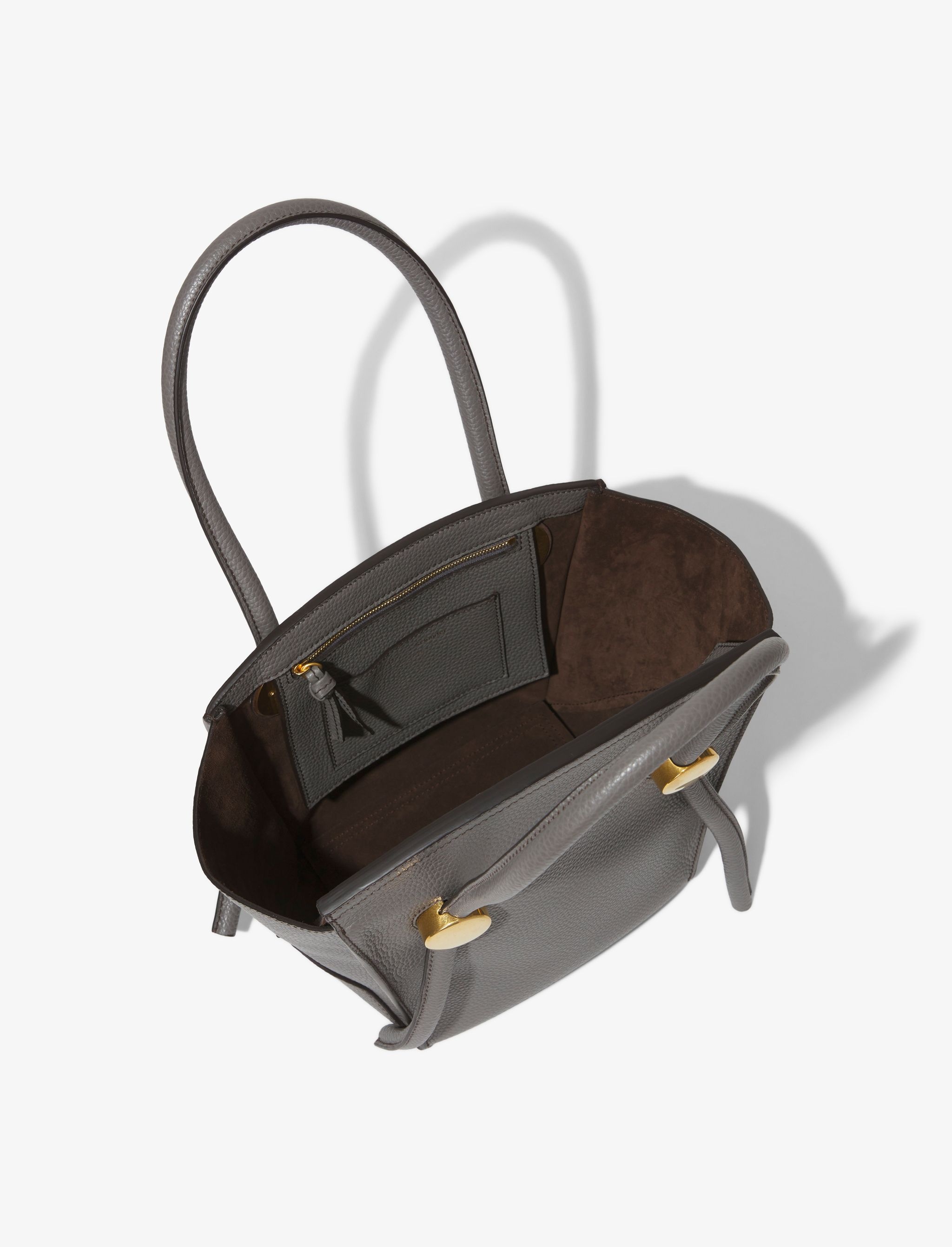 Small Grainy Leather Pipe Bag - 5
