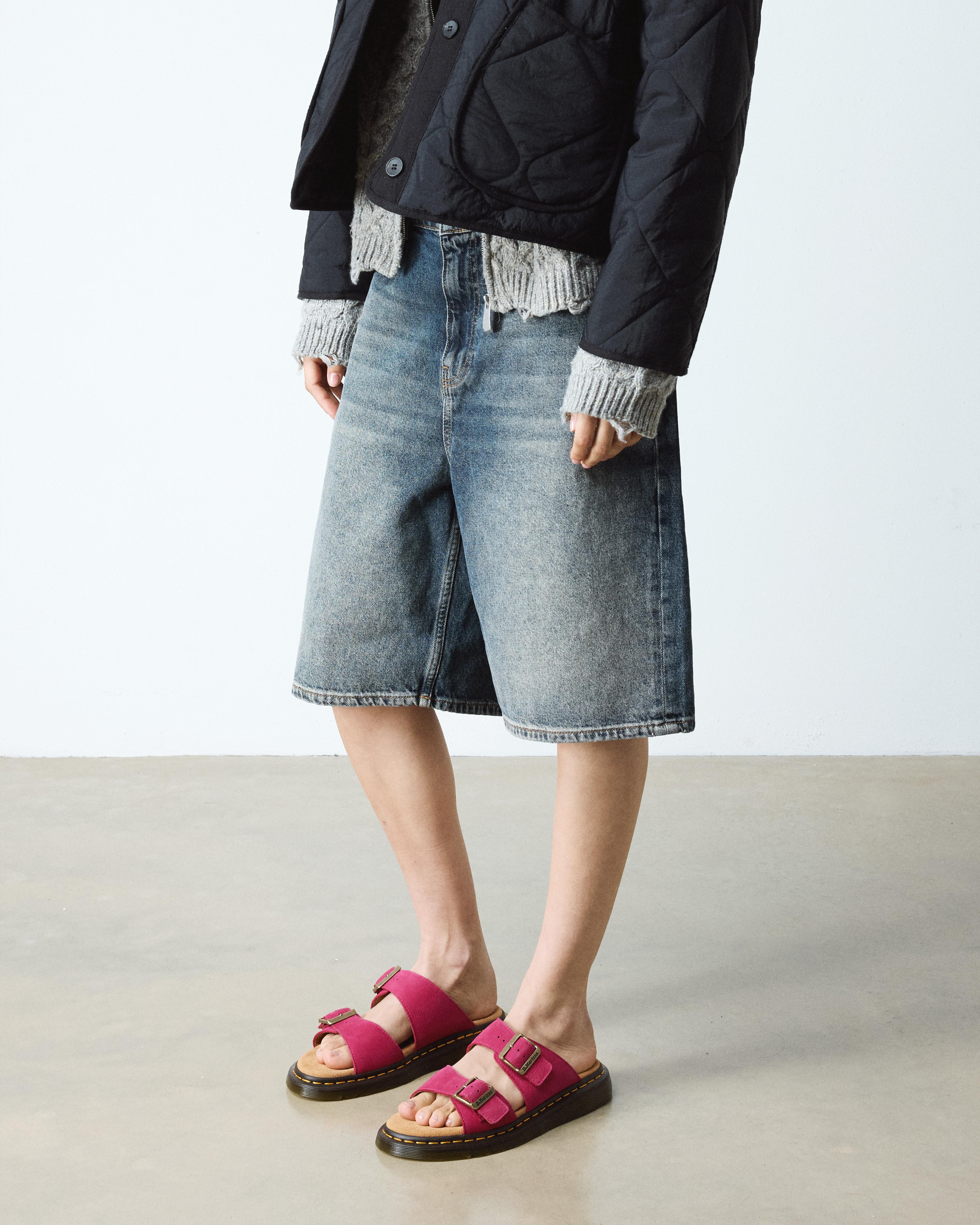 Josef Nubuck Leather Slide Sandals - 6