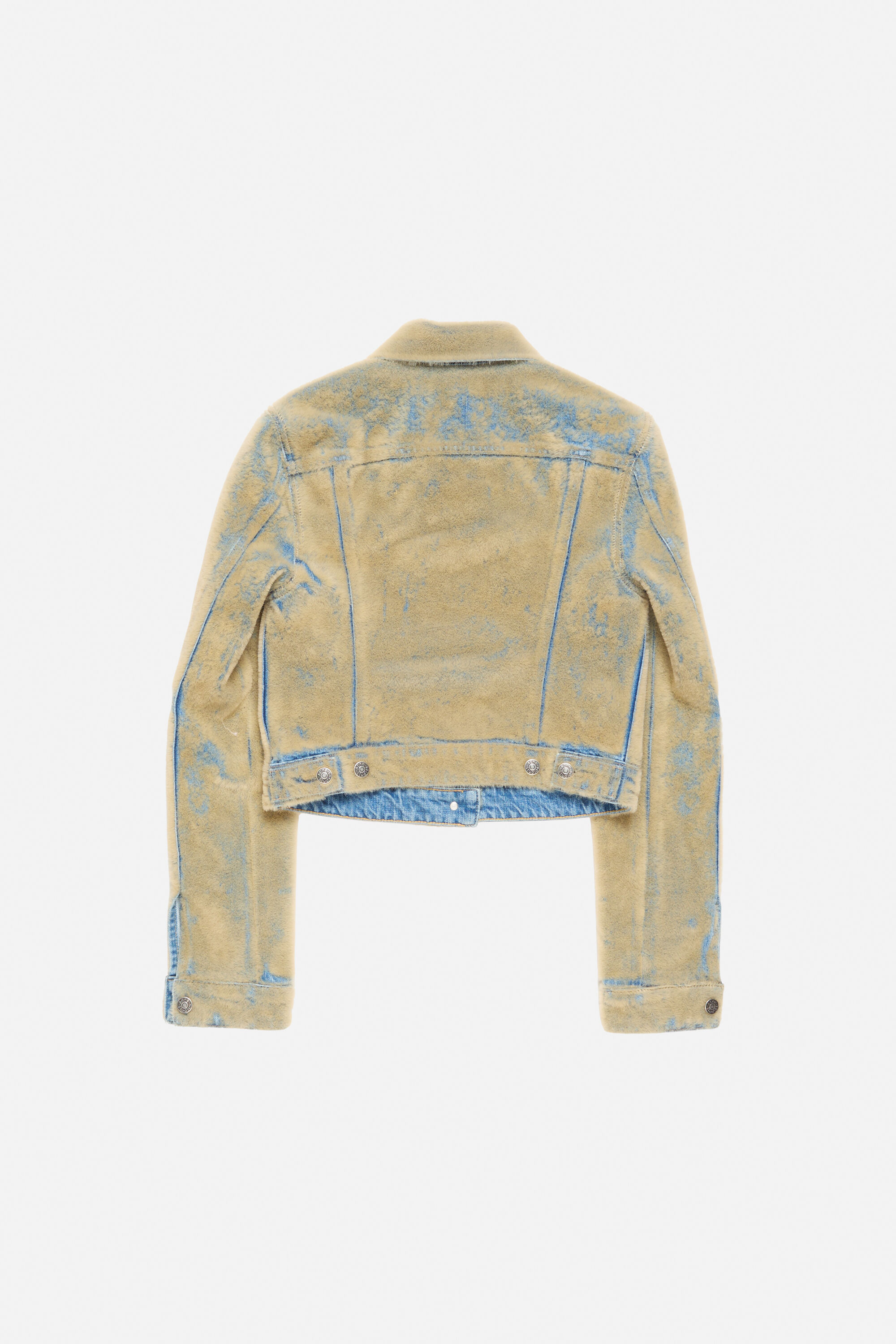 Flocked denim jacket - Blue/beige - 7