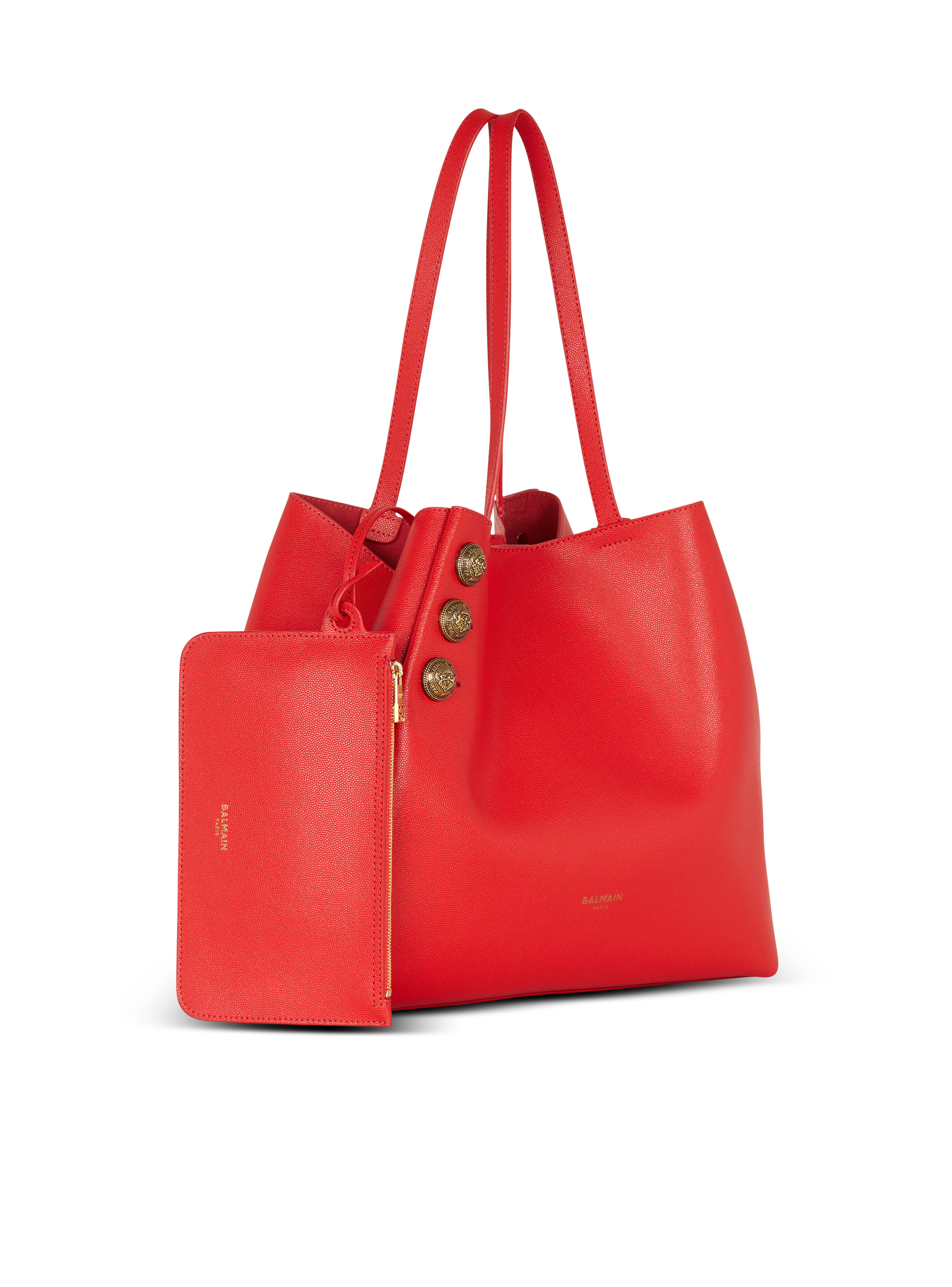 Emblème grained leather tote bag - 3