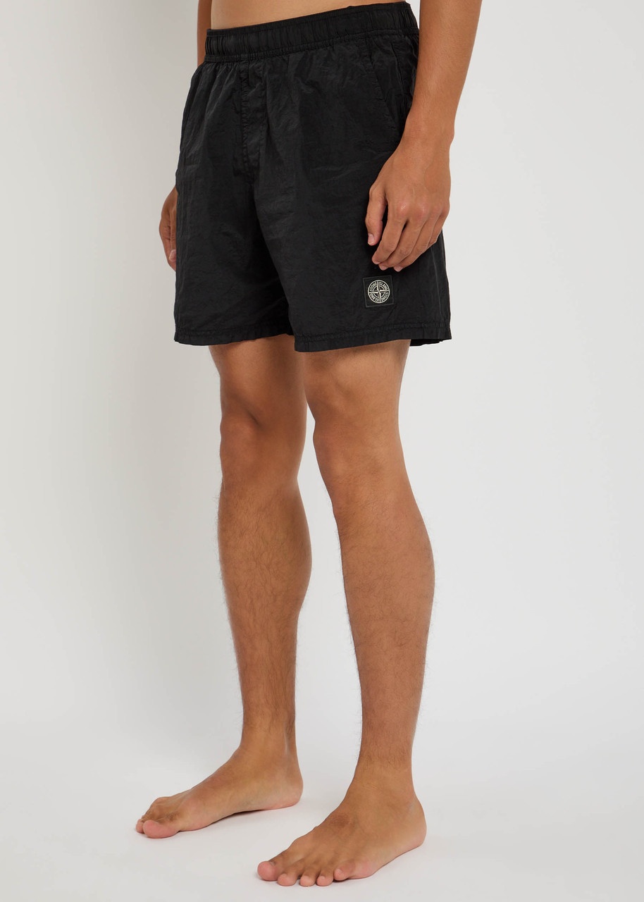 Stone Island Logo Crinkled Nylon Swim Shorts - 2