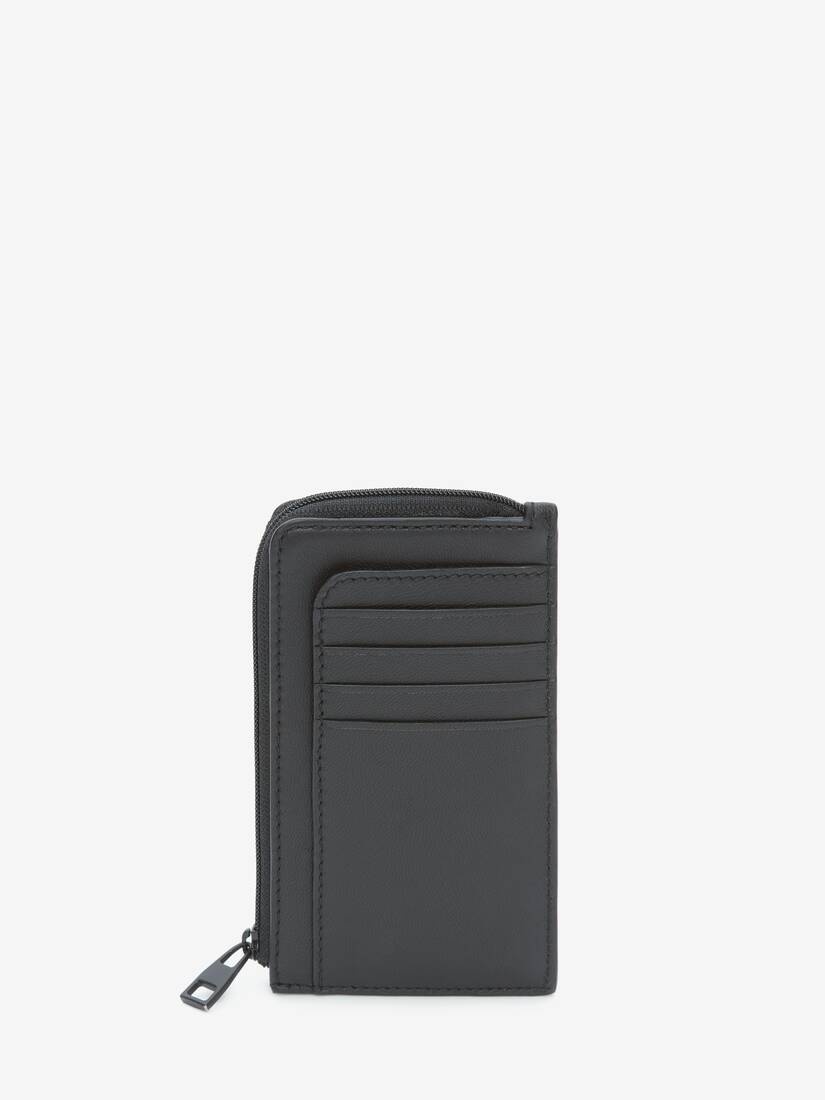 Mcqueen Graffiti Large Zip Coin Card Holder in Black/white - 3