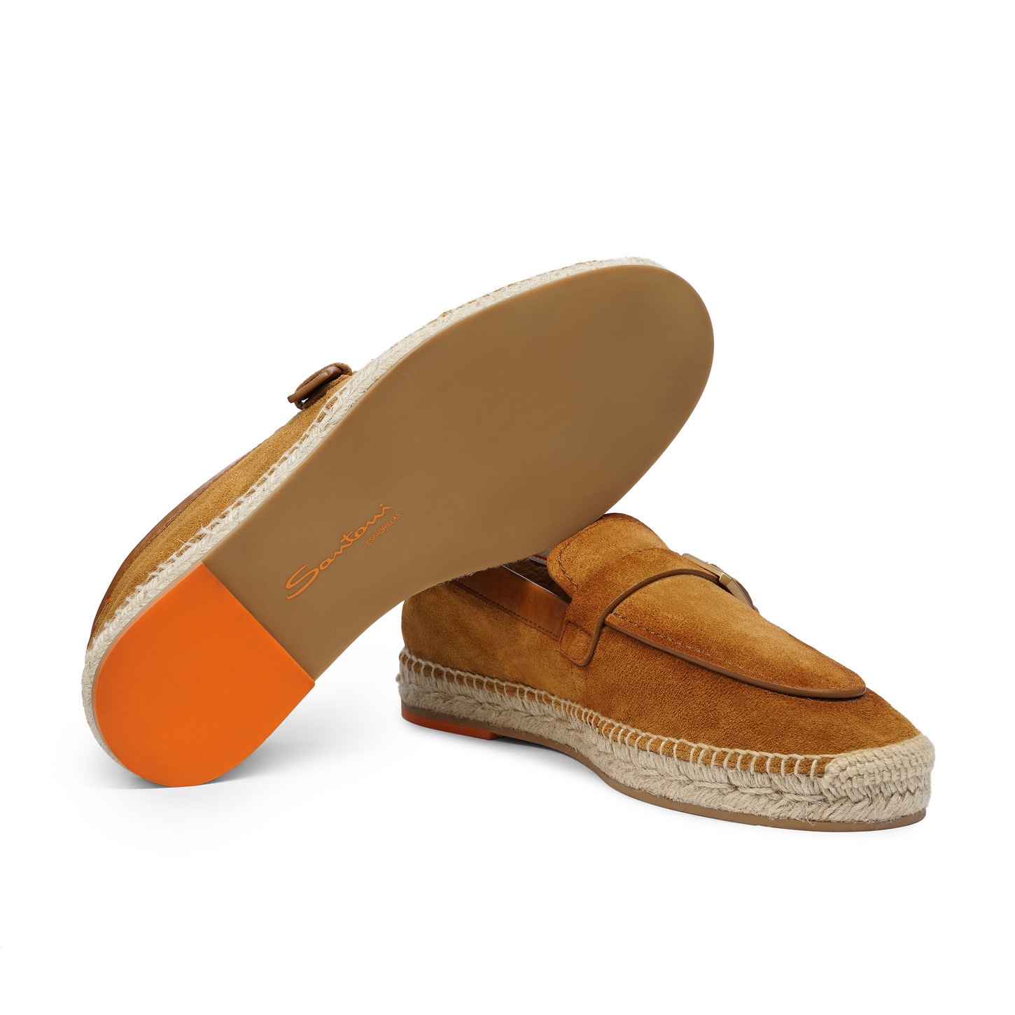 Men's brown suede single-buckle espadrillas - 4