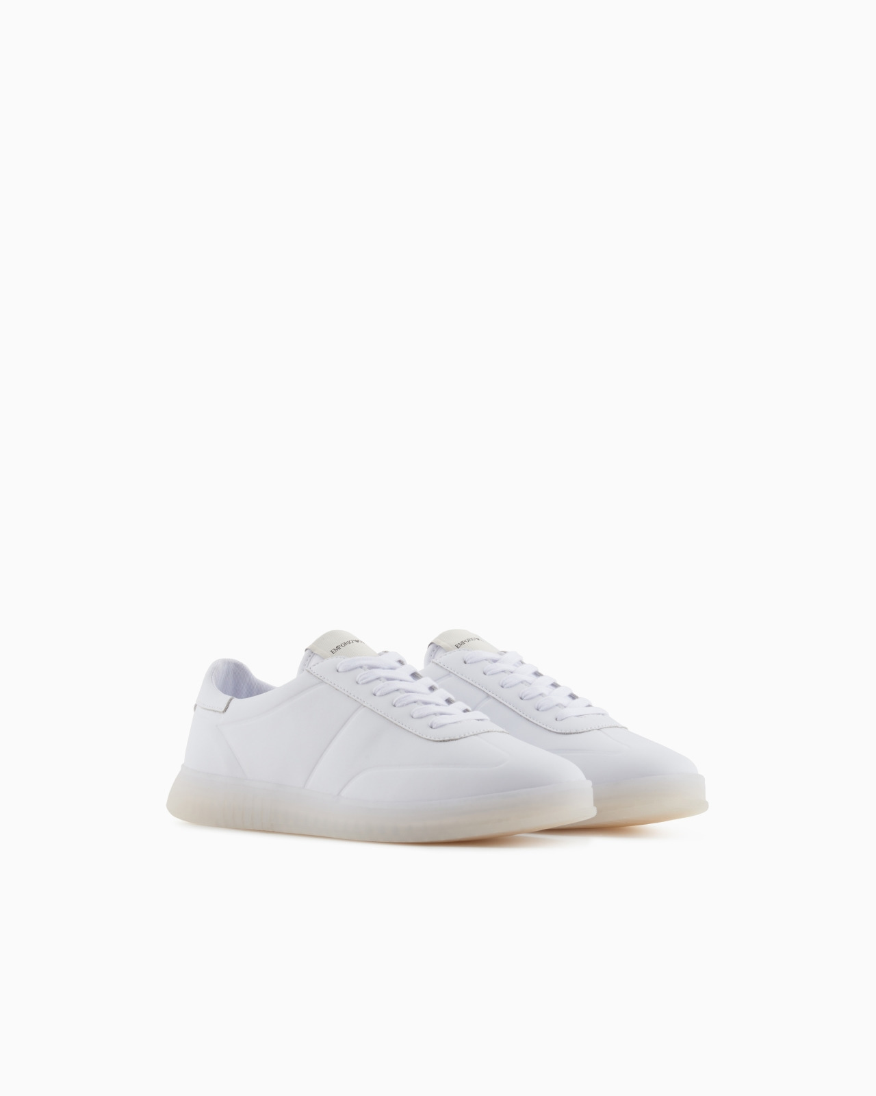 LEATHER SNEAKERS WITH SEMI-TRANSPARENT SOLE - 2