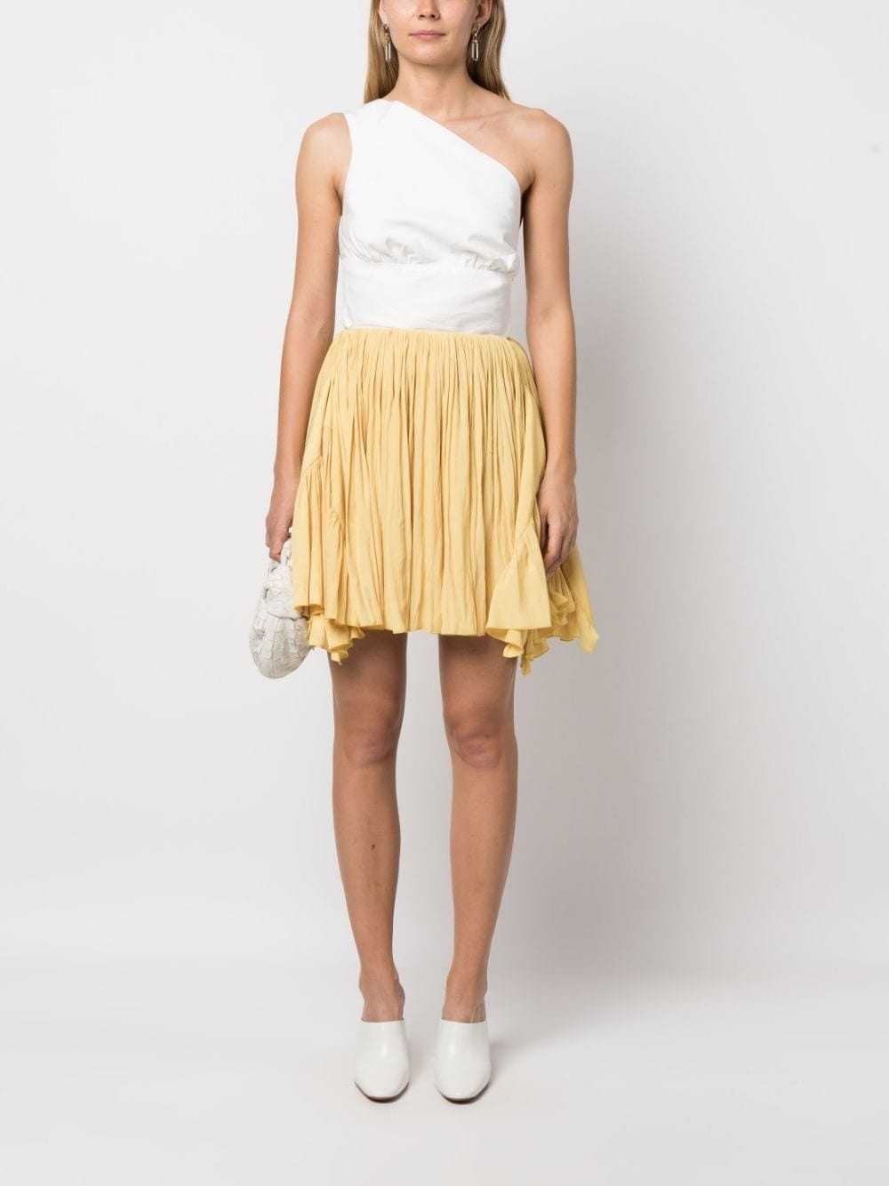 asymmetric pleated miniskirt - 2