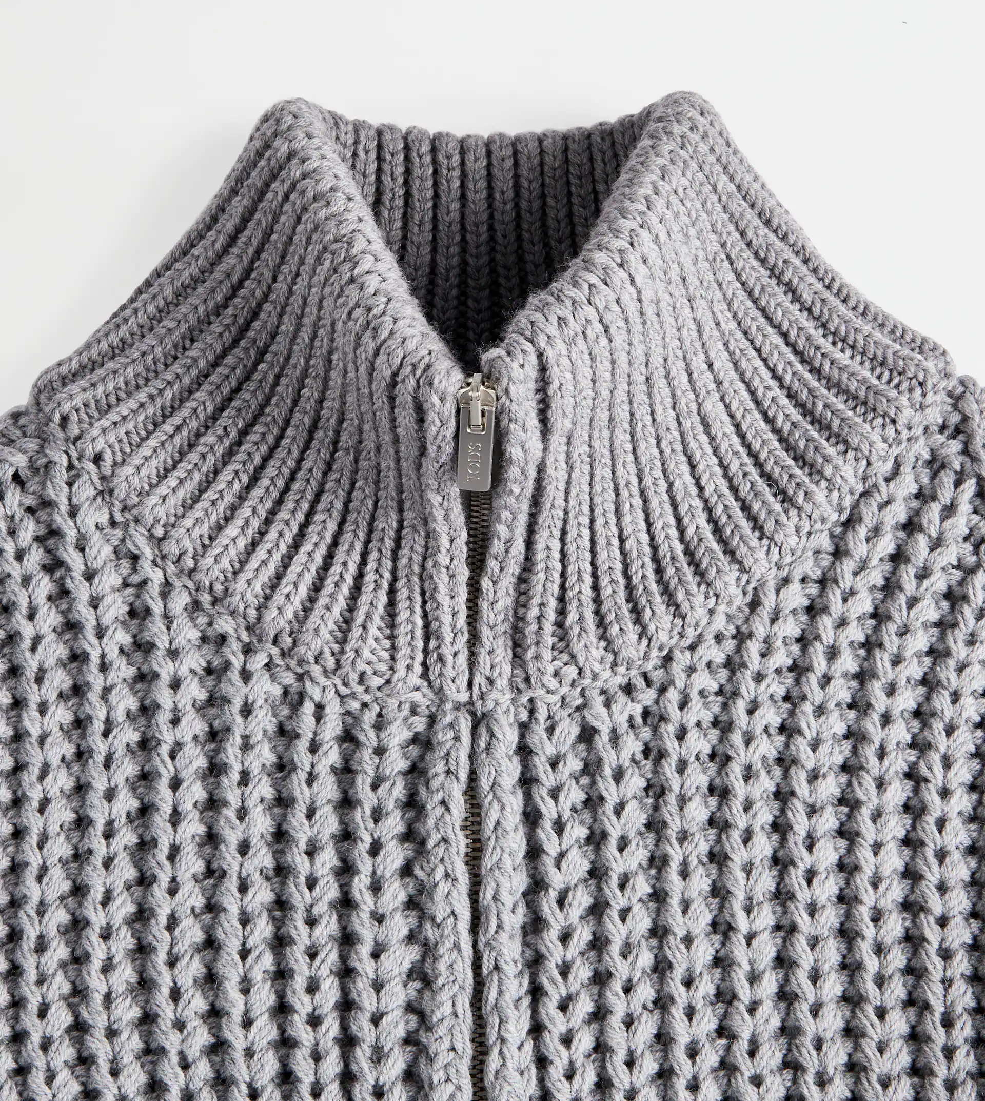TOD'S ZIPPED CARDIGAN - GREY - 9