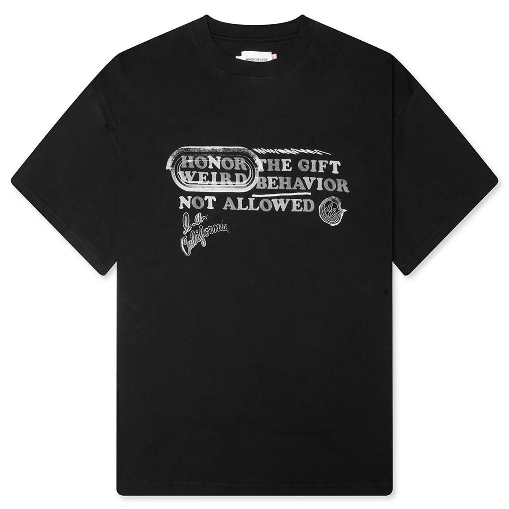 WEIRD BEHAVIOR S/S TEE - BLACK - 1
