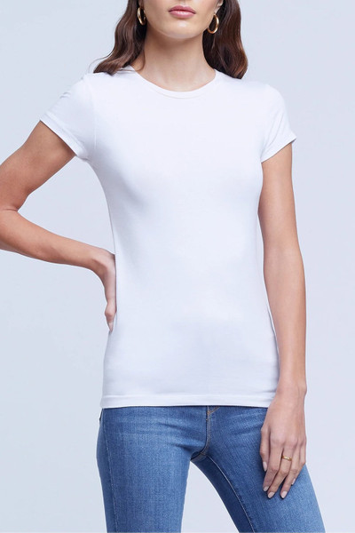 L'AGENCE Ressi Micro Rib Tee - White outlook