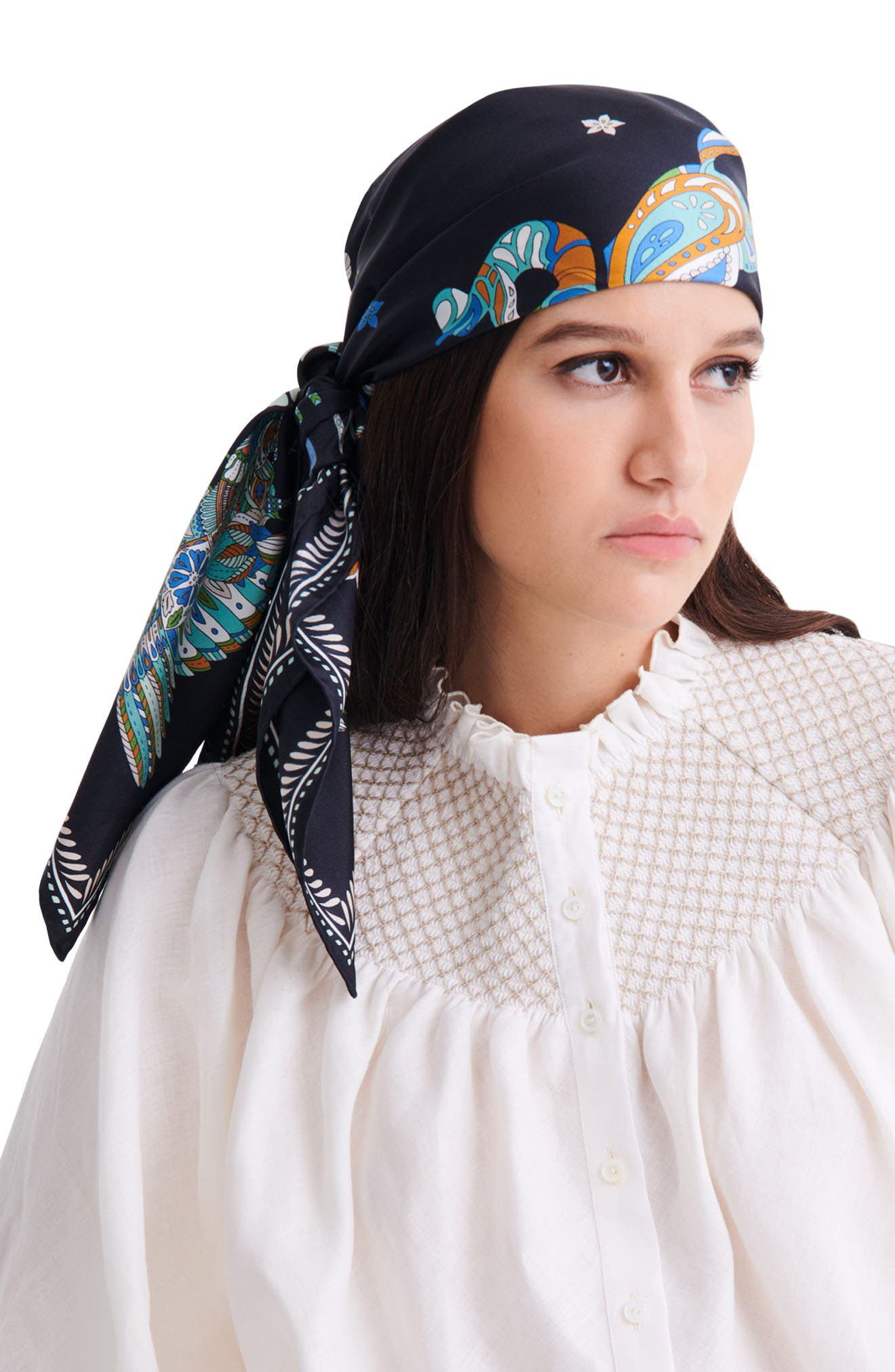 Longchamp Foret Square Silk Scarf in Navy at Nordstrom - 2