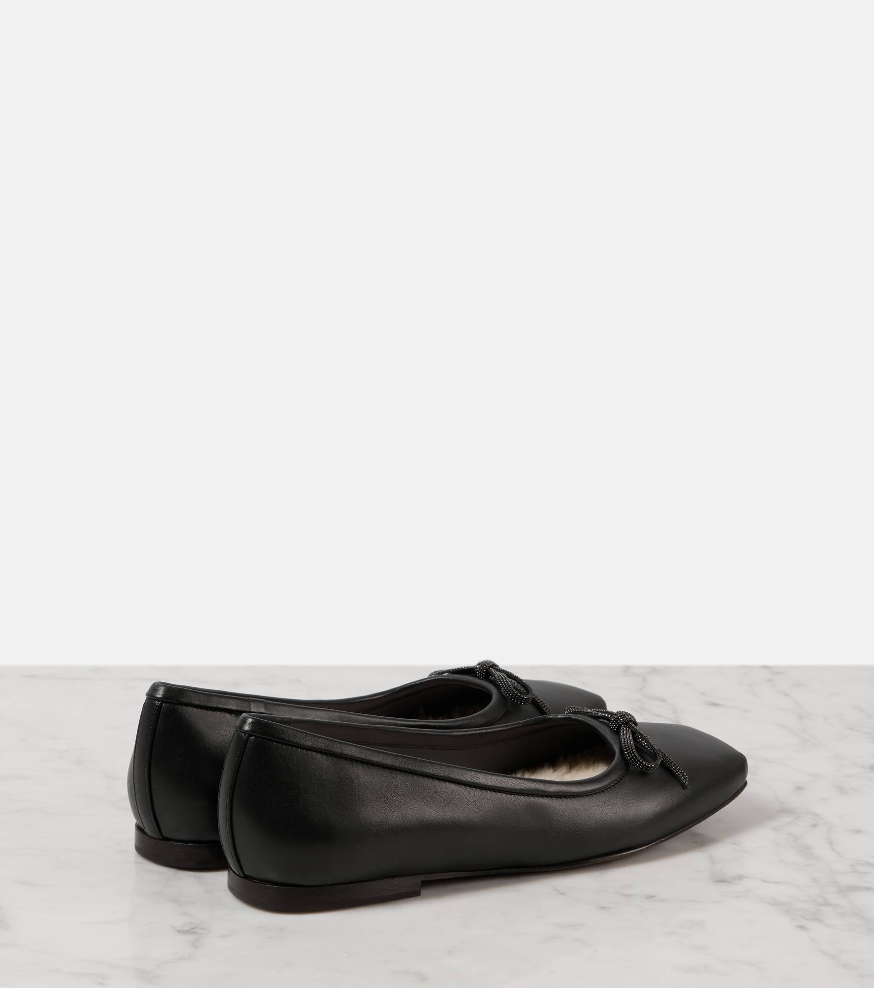 Beaded leather ballet flats - 3