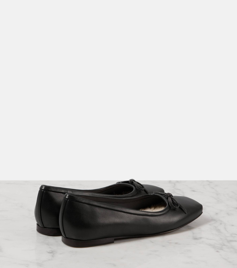 Beaded leather ballet flats 3