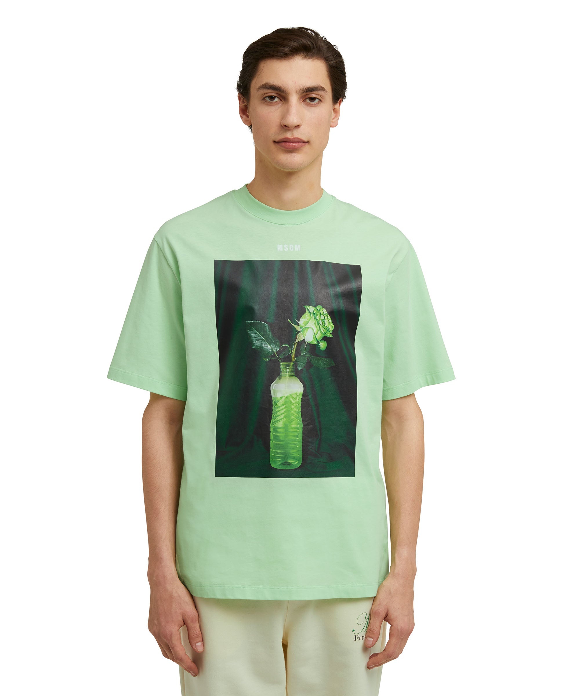 Organic cotton crewneck t-shirt from the MSGM Fantastic Green Capsule - 2