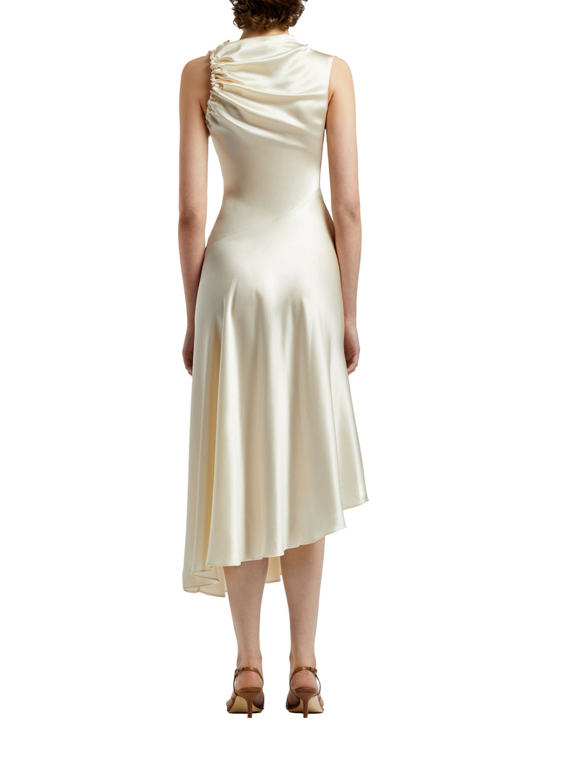 Silk Satin Dress Beige 4