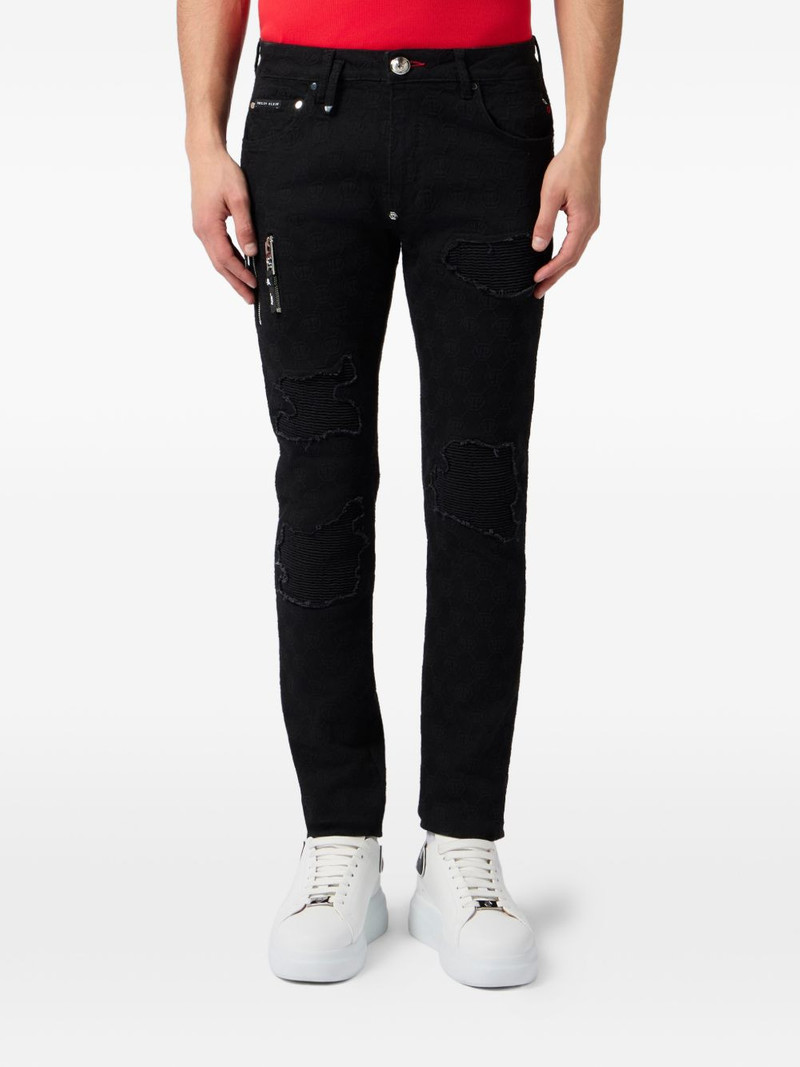 embroidery distressed jeans 3