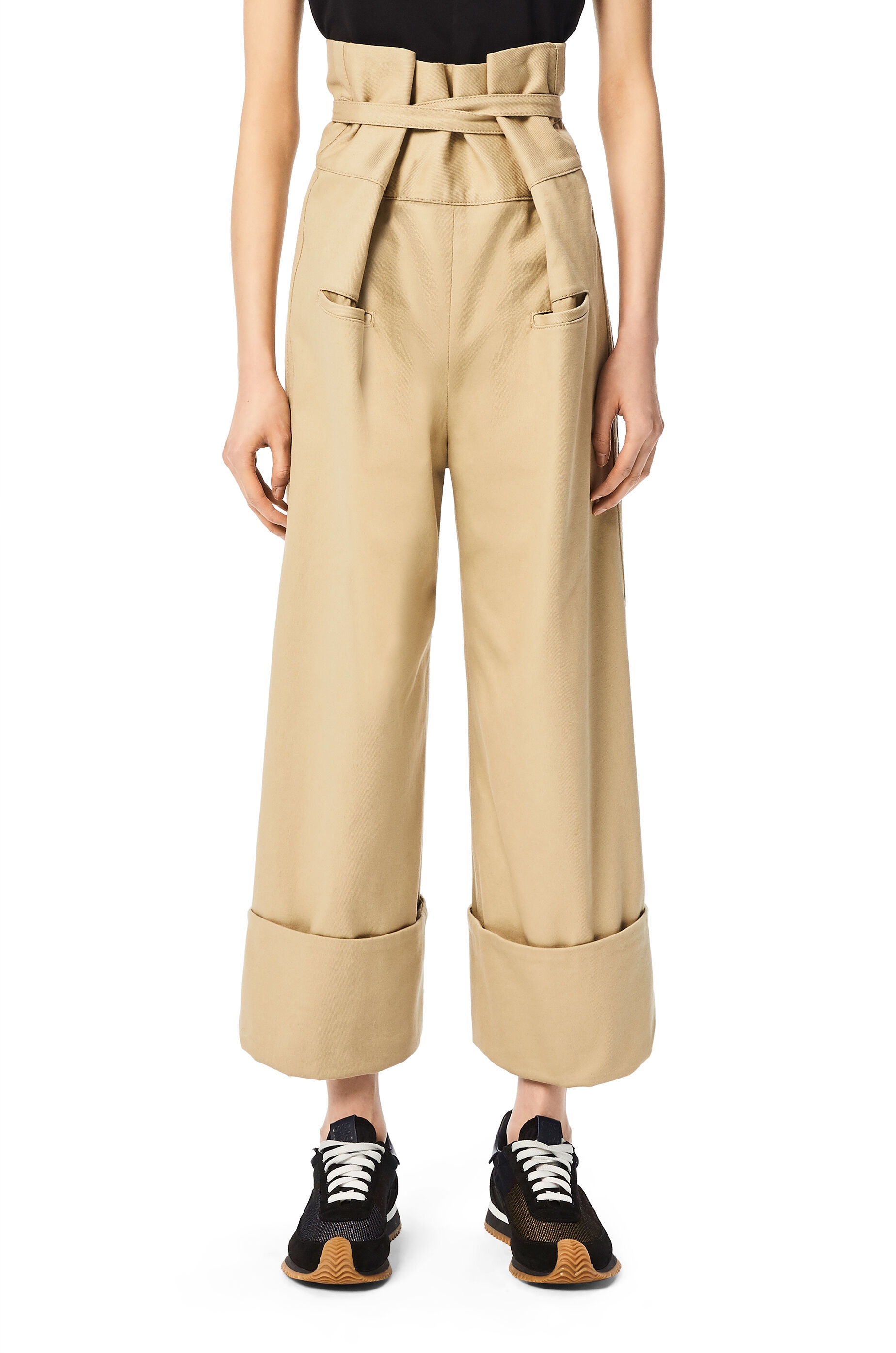 Oversize turn up trousers in cotton - 3