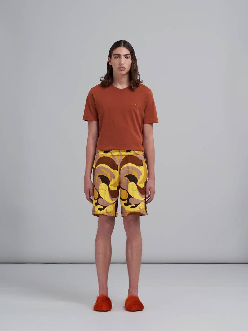 Marni 50S CAMO PRINT BRUSHED SWEATSHIRT COTTON BERMUDA SHORTS outlook