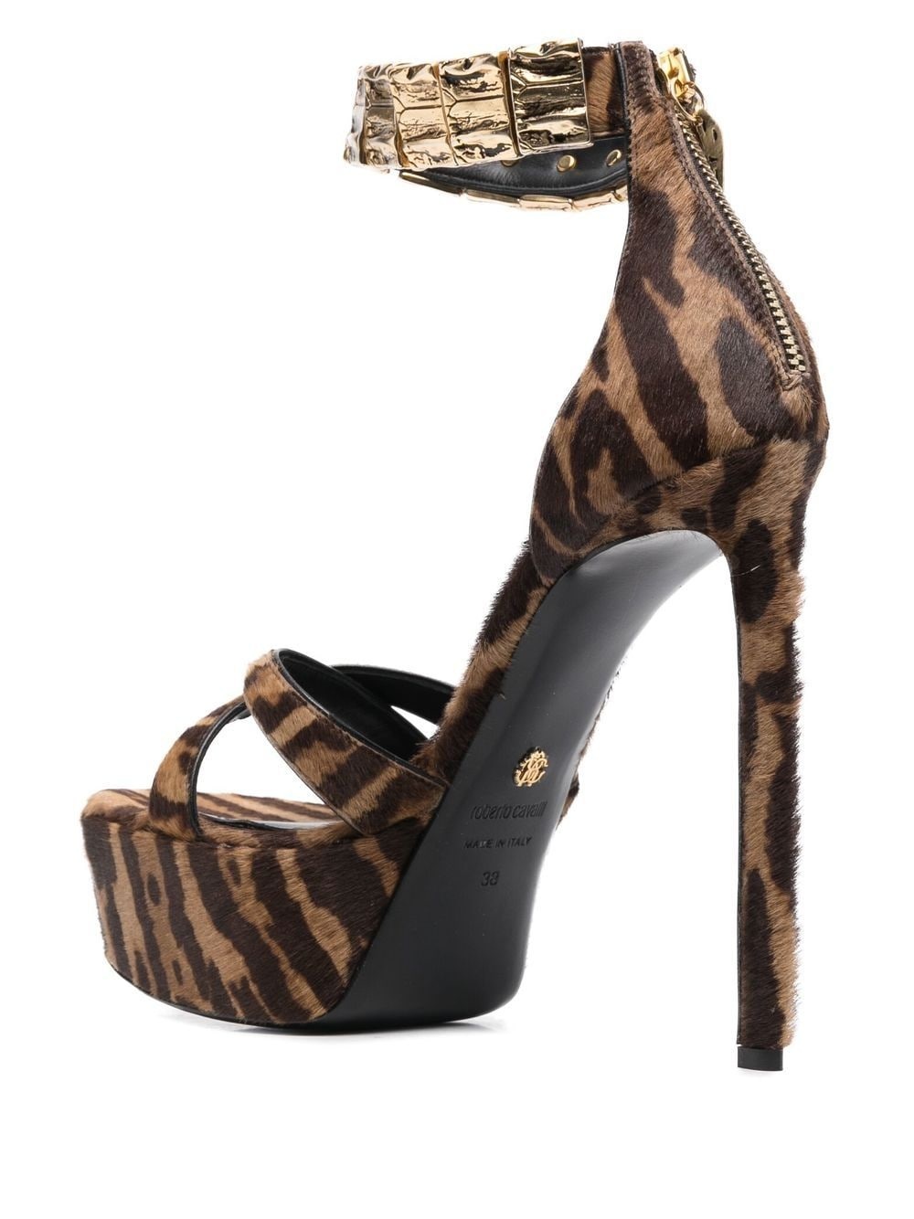 tiger-print platform sandals - 3