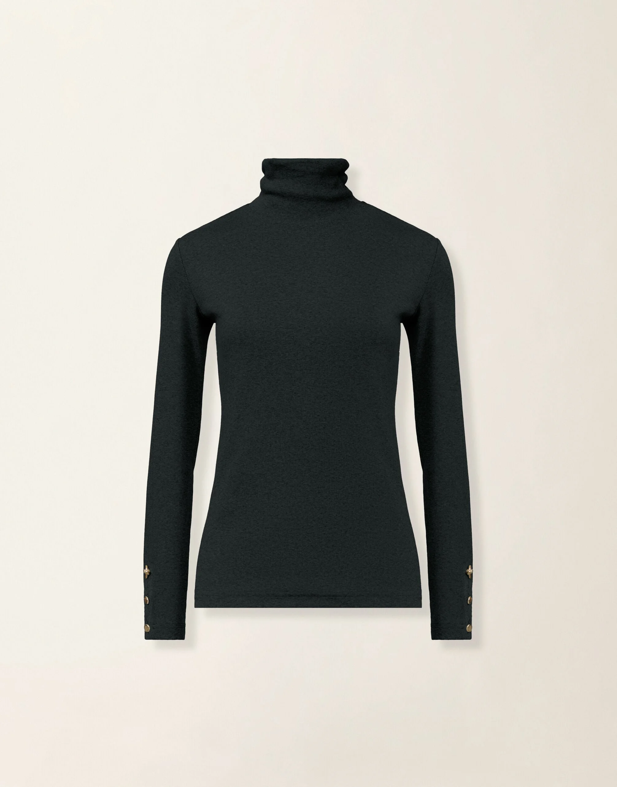 Ribbed cotton jersey turtleneck T-shirt - 1