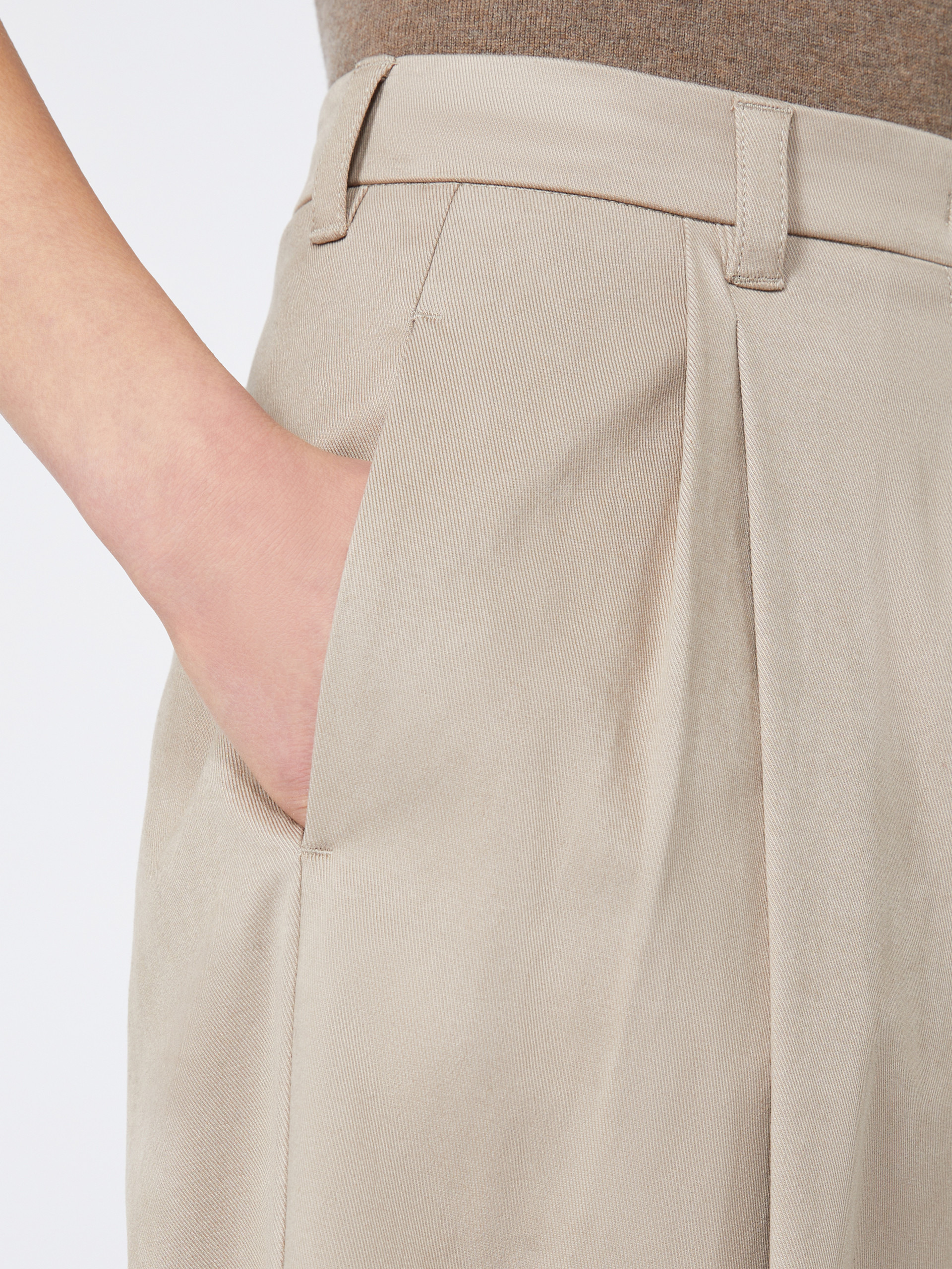 OMERO Stretch drill wide-leg trousers - 5
