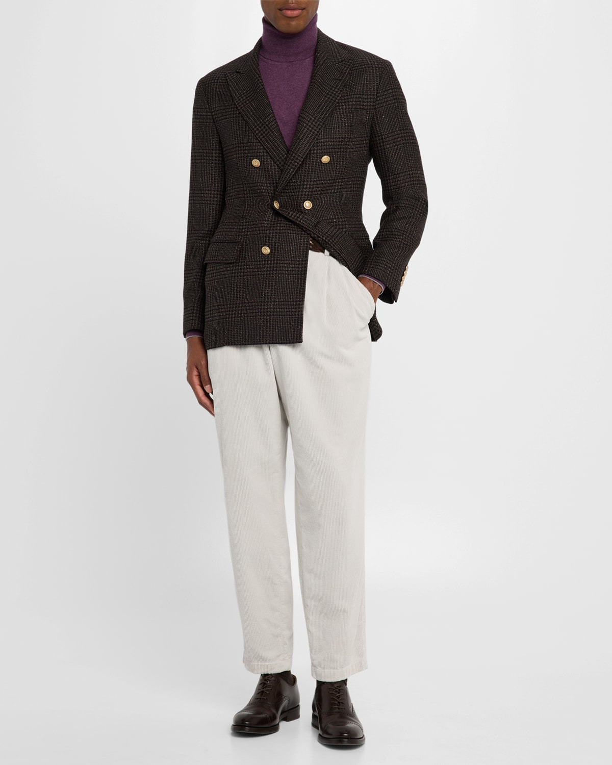 Men's Prince of Wales Double-Breasted Sport Coat - 2