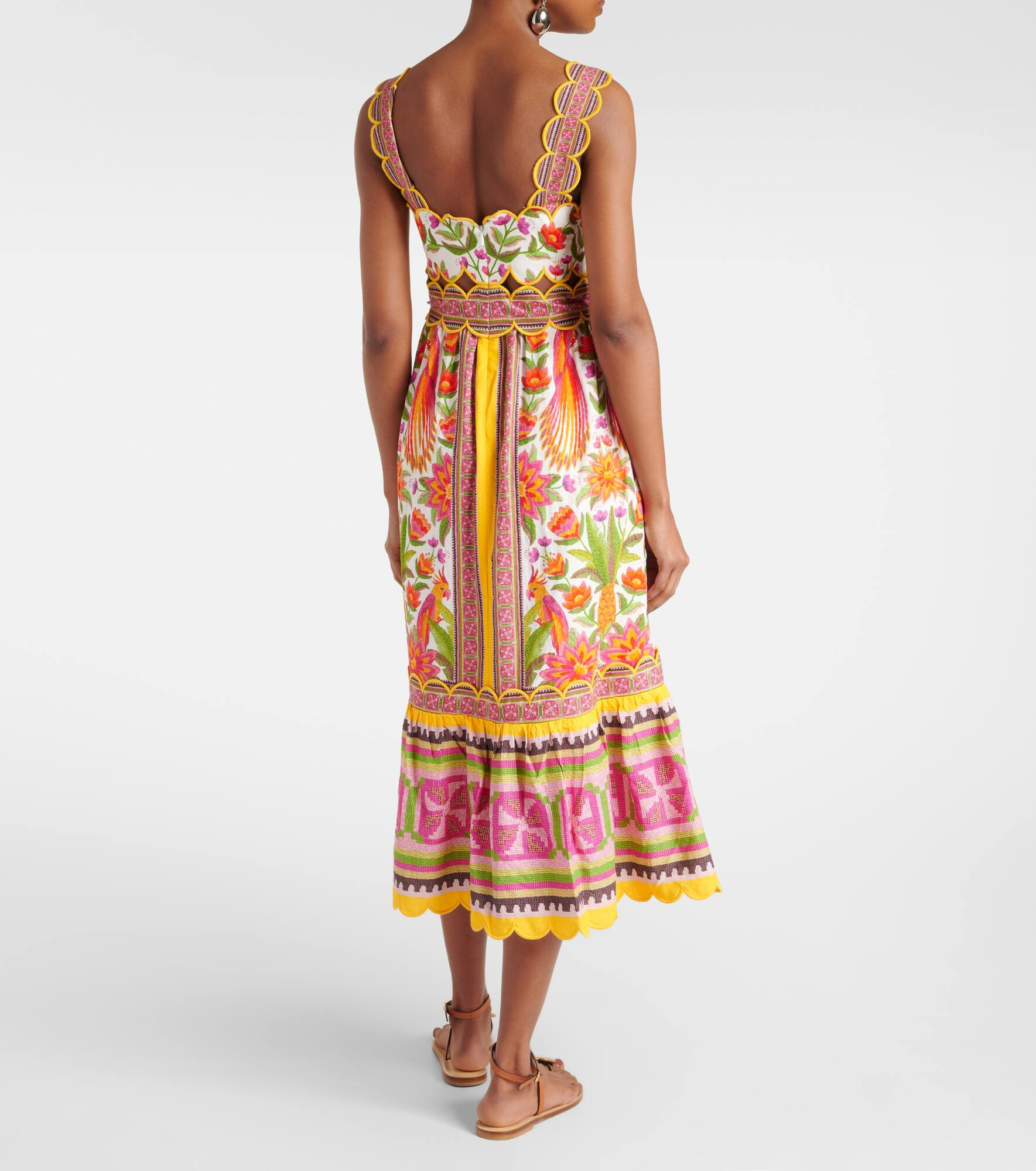Floral linen-blend maxi dress - 3