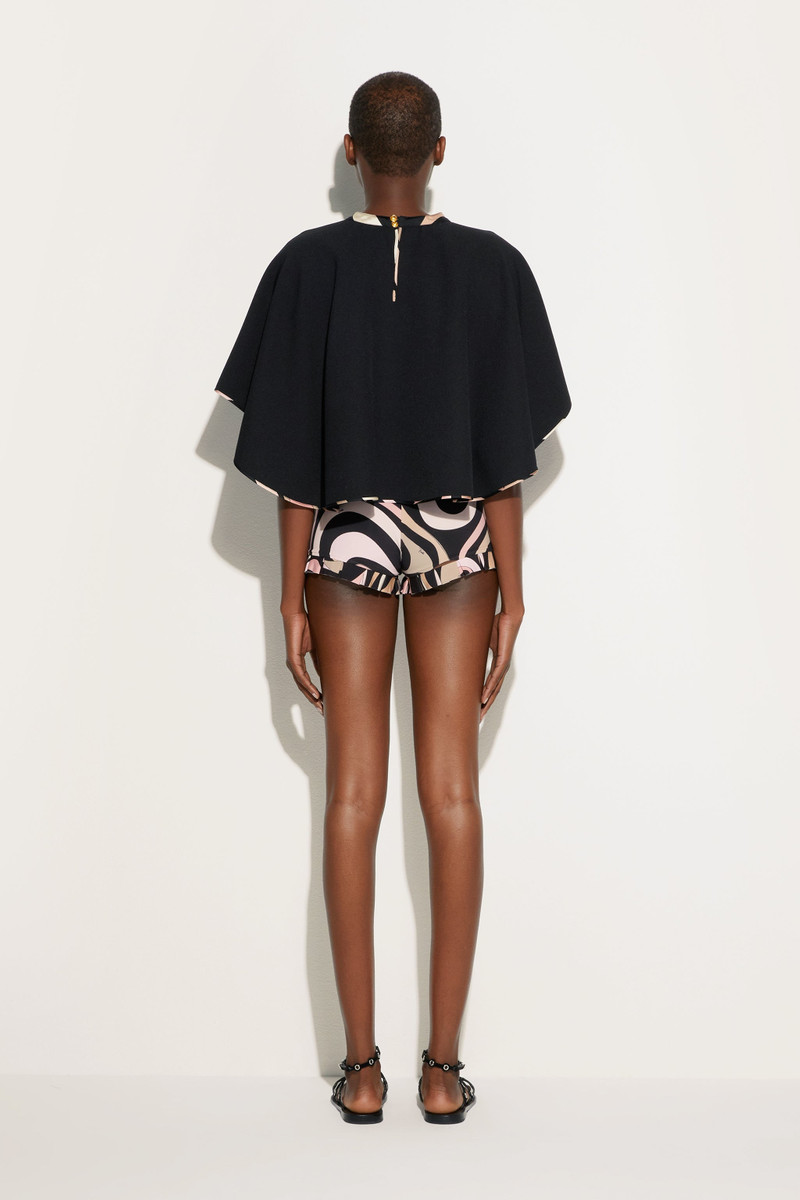 CAPE BLOUSE WITH PRINTED DETAILS 4