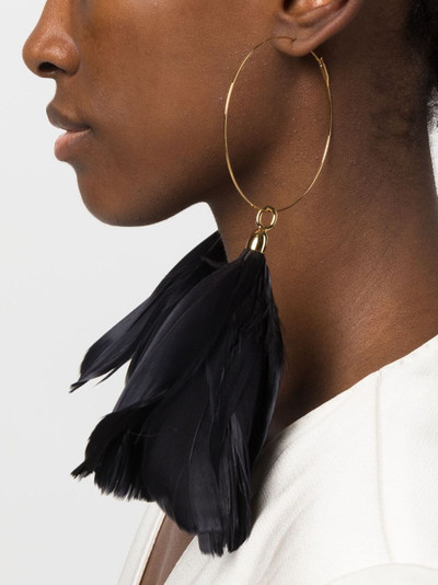 Jil Sander feather drop-design earrings outlook