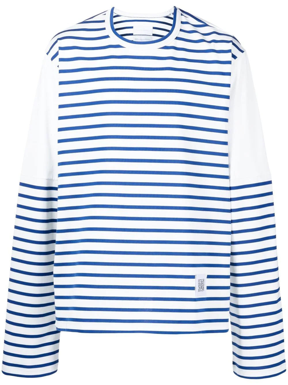 stripe detail crew neck jumper - 1