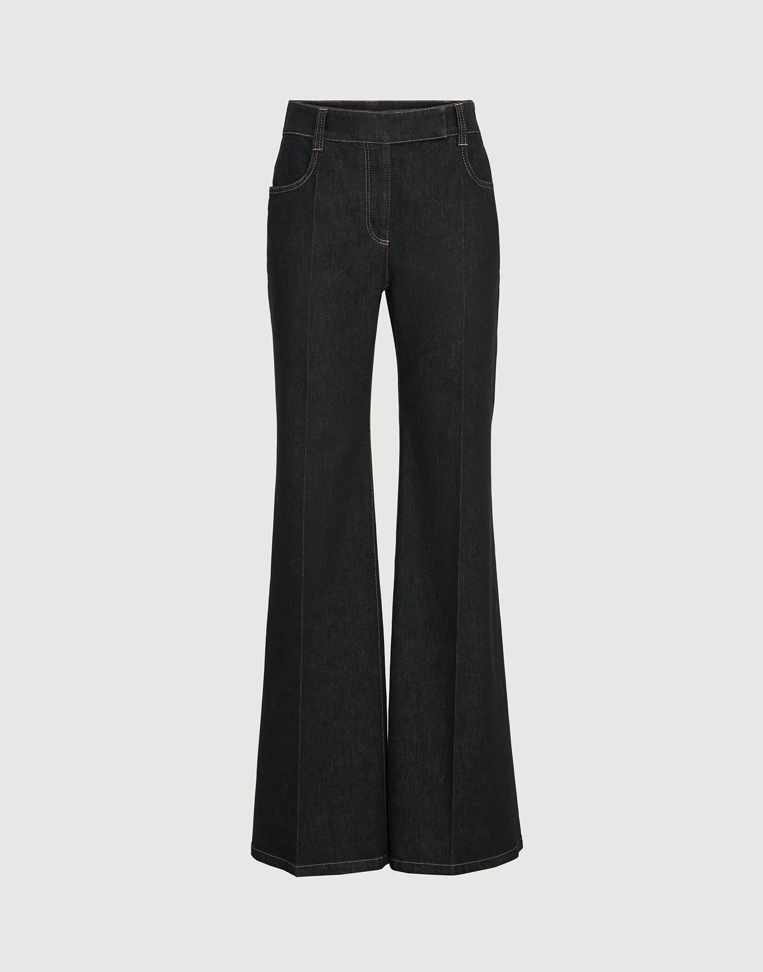 Comfort no-fade denim flared trousers with monili - 1