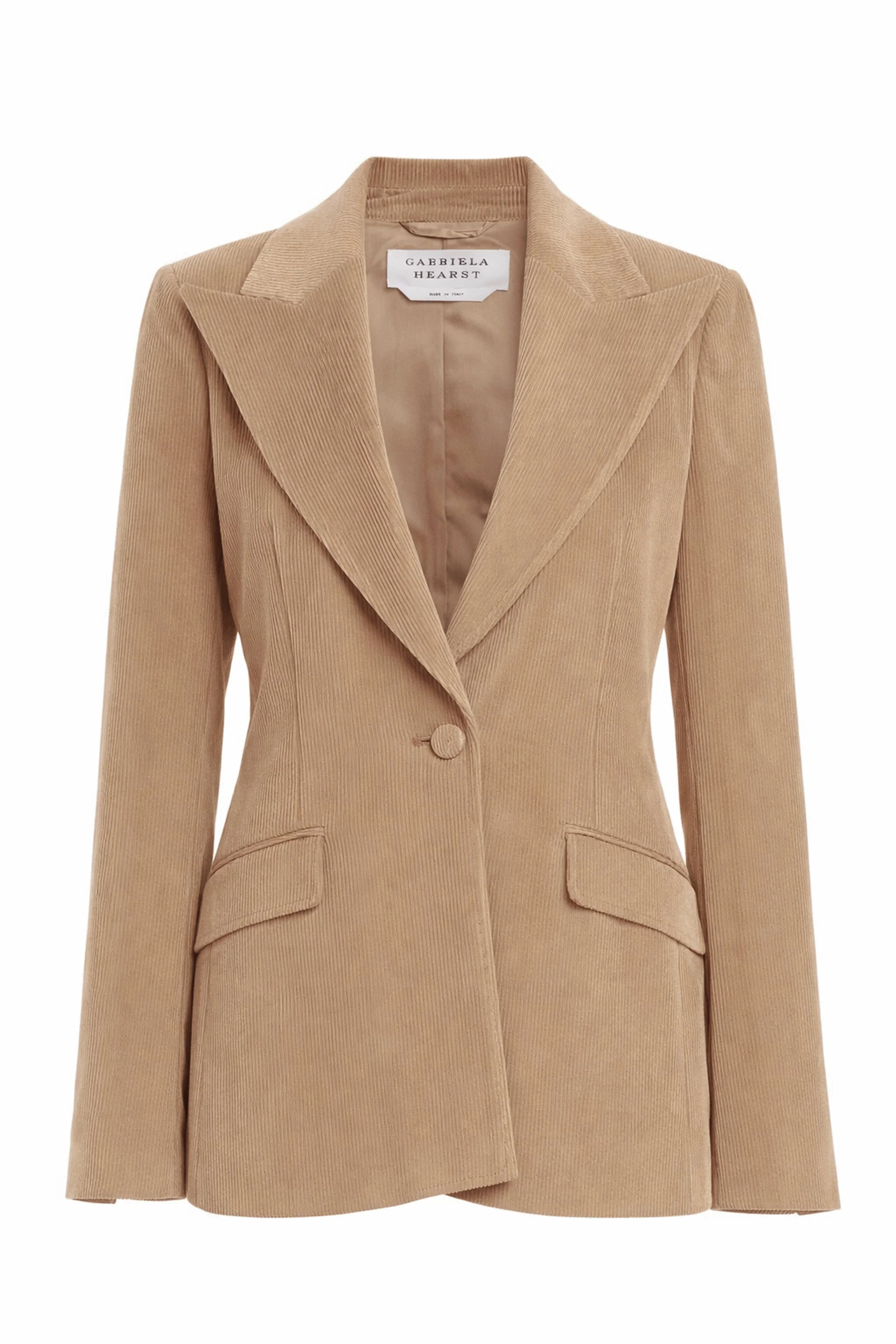 Leiva Blazer in Camel Cashmere Corduroy - 1