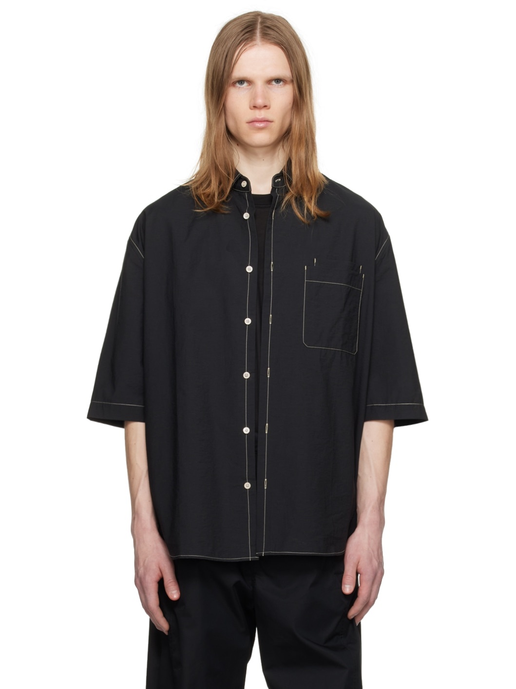 Black Double Pocket Shirt - 1