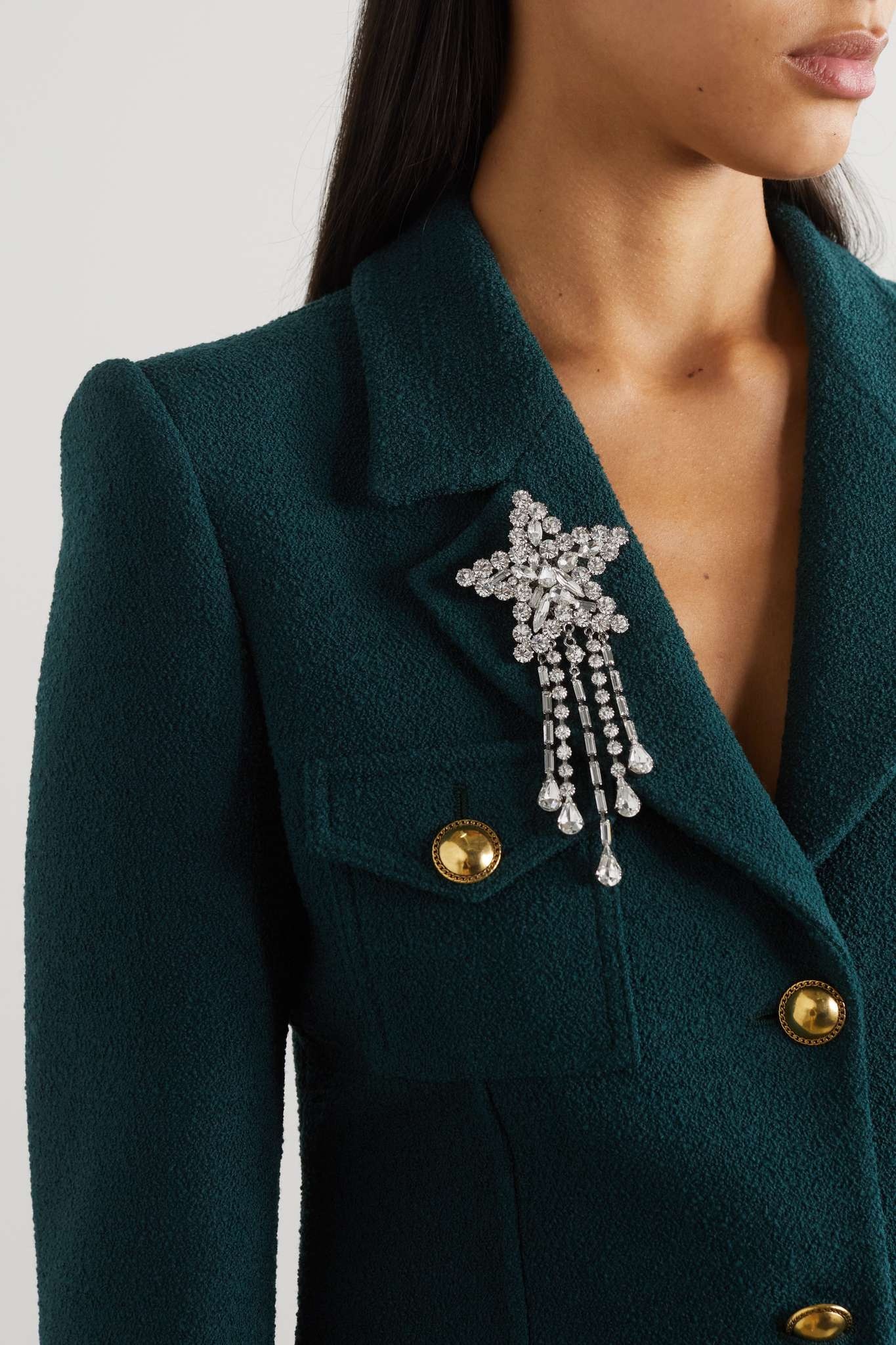 Silver-tone crystal brooch - 2
