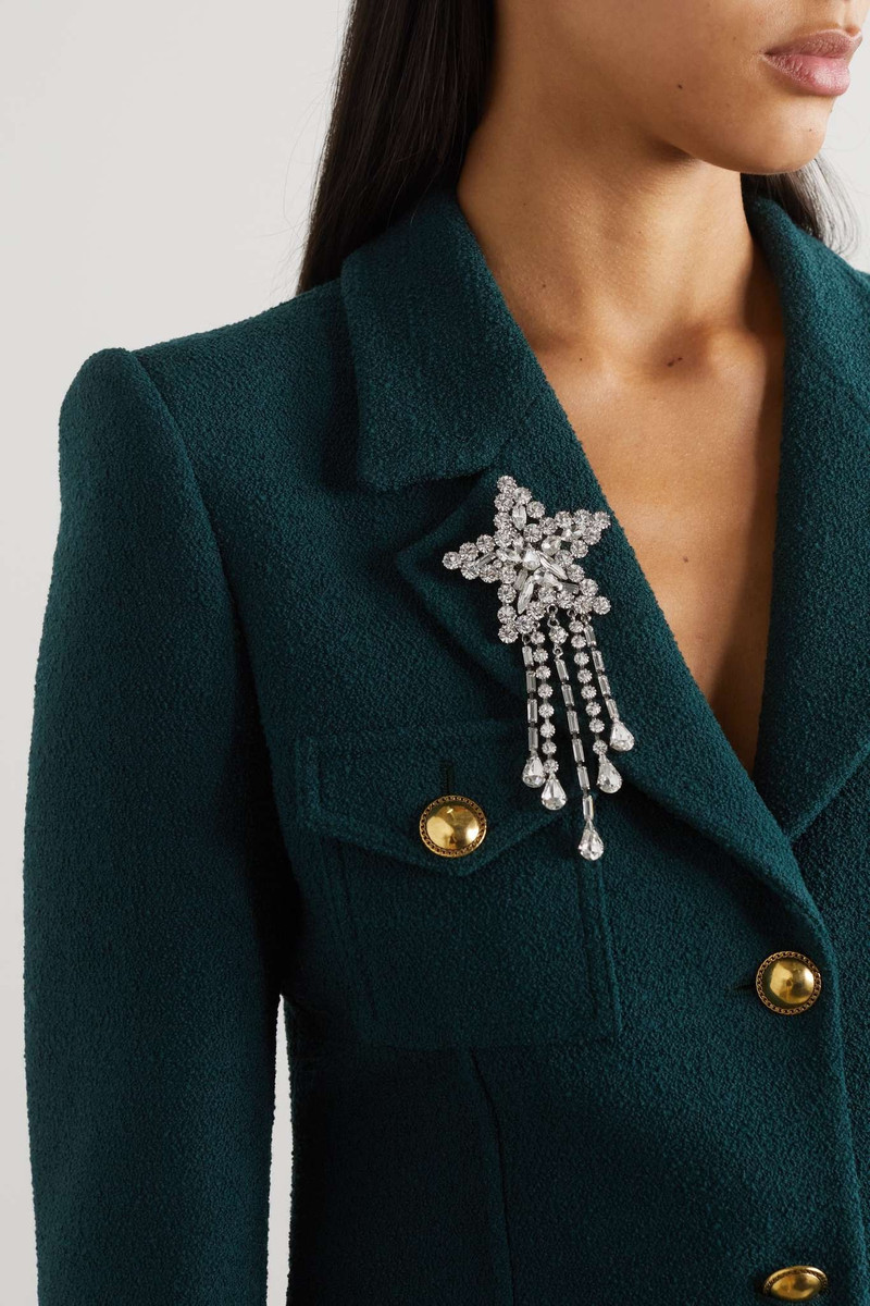 Alessandra Rich Silver-tone crystal brooch outlook
