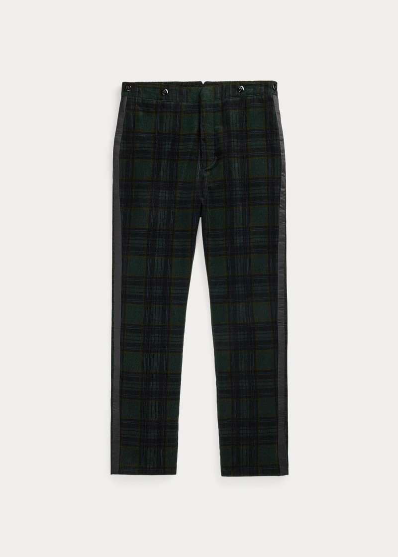 Slim Fit Plaid Corduroy Tuxedo Trouser 1