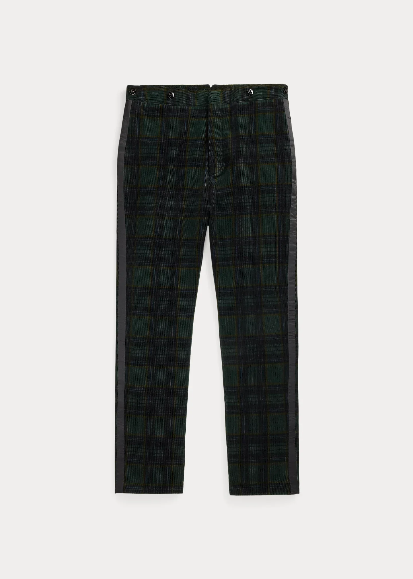 Slim Fit Plaid Corduroy Tuxedo Trouser - 1