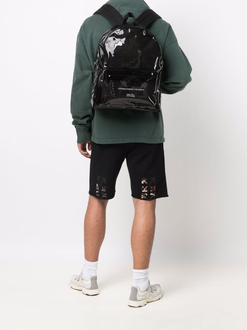 slogan-print backpack - 2