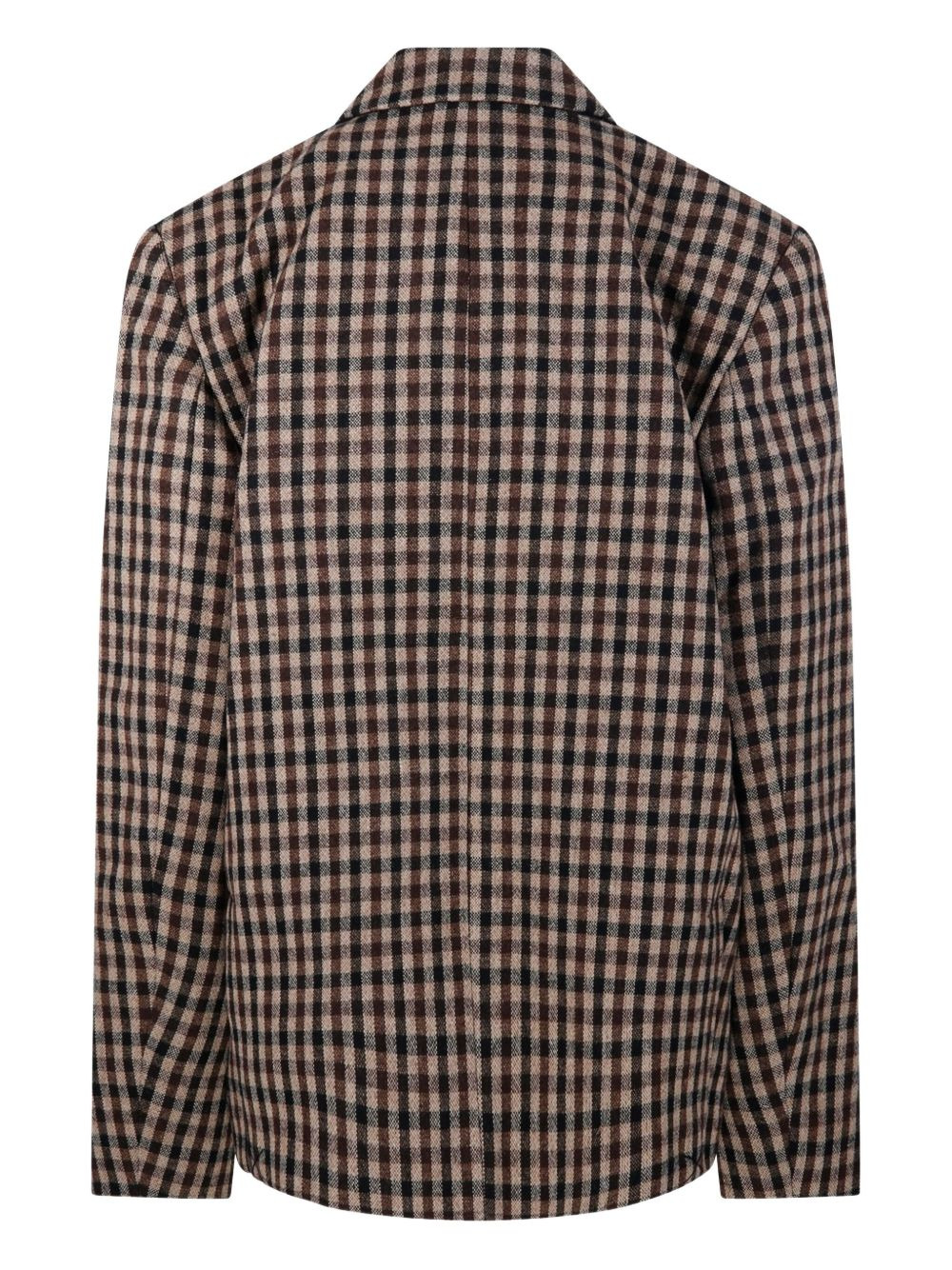 gingham check buttoned blazer - 3