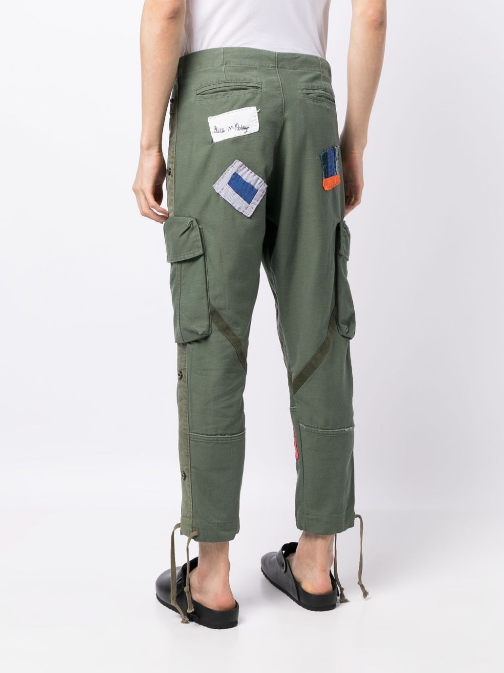 patchwork cargo trousers - 4
