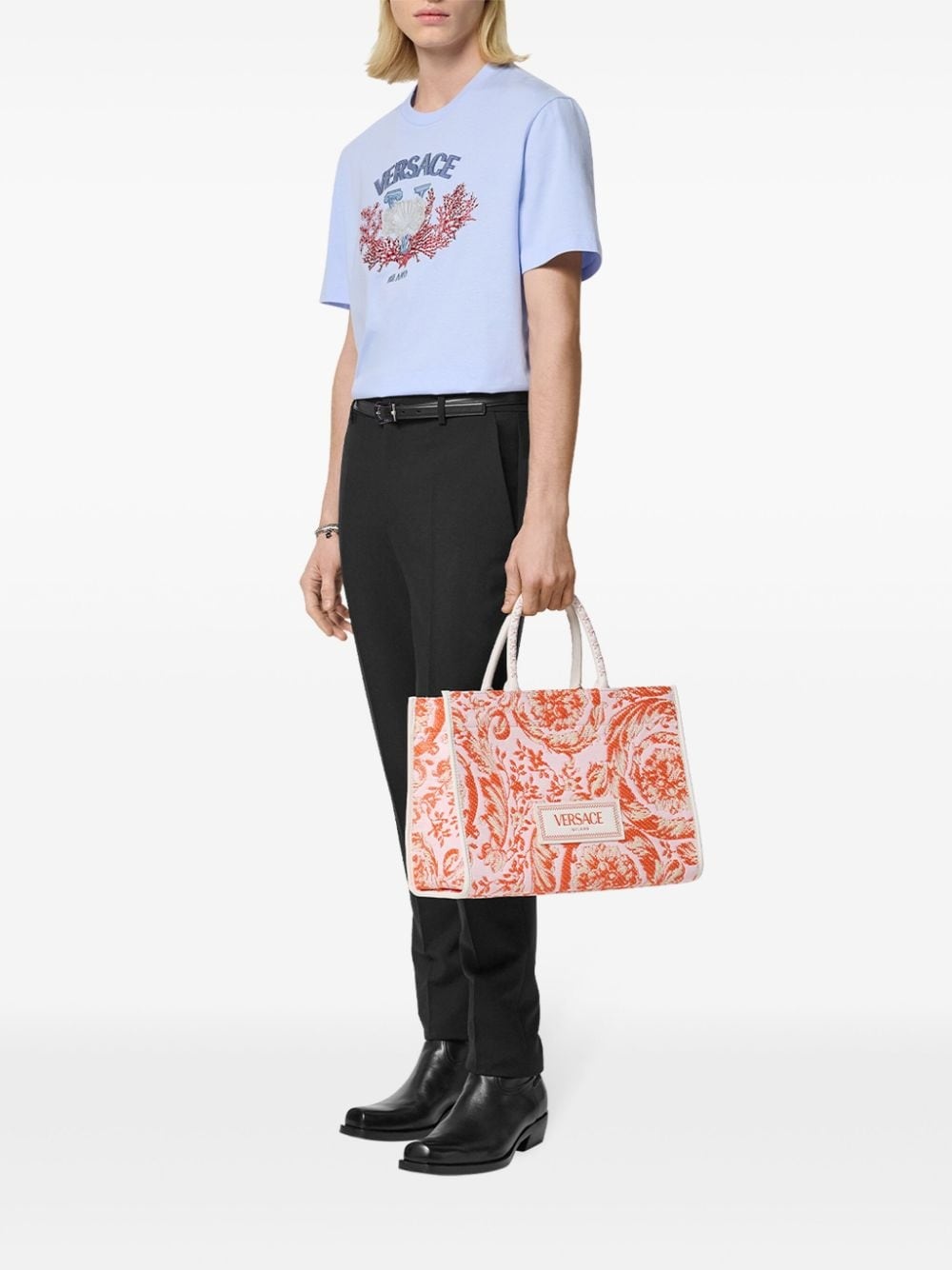 University Coral embroidered T-shirt - 2