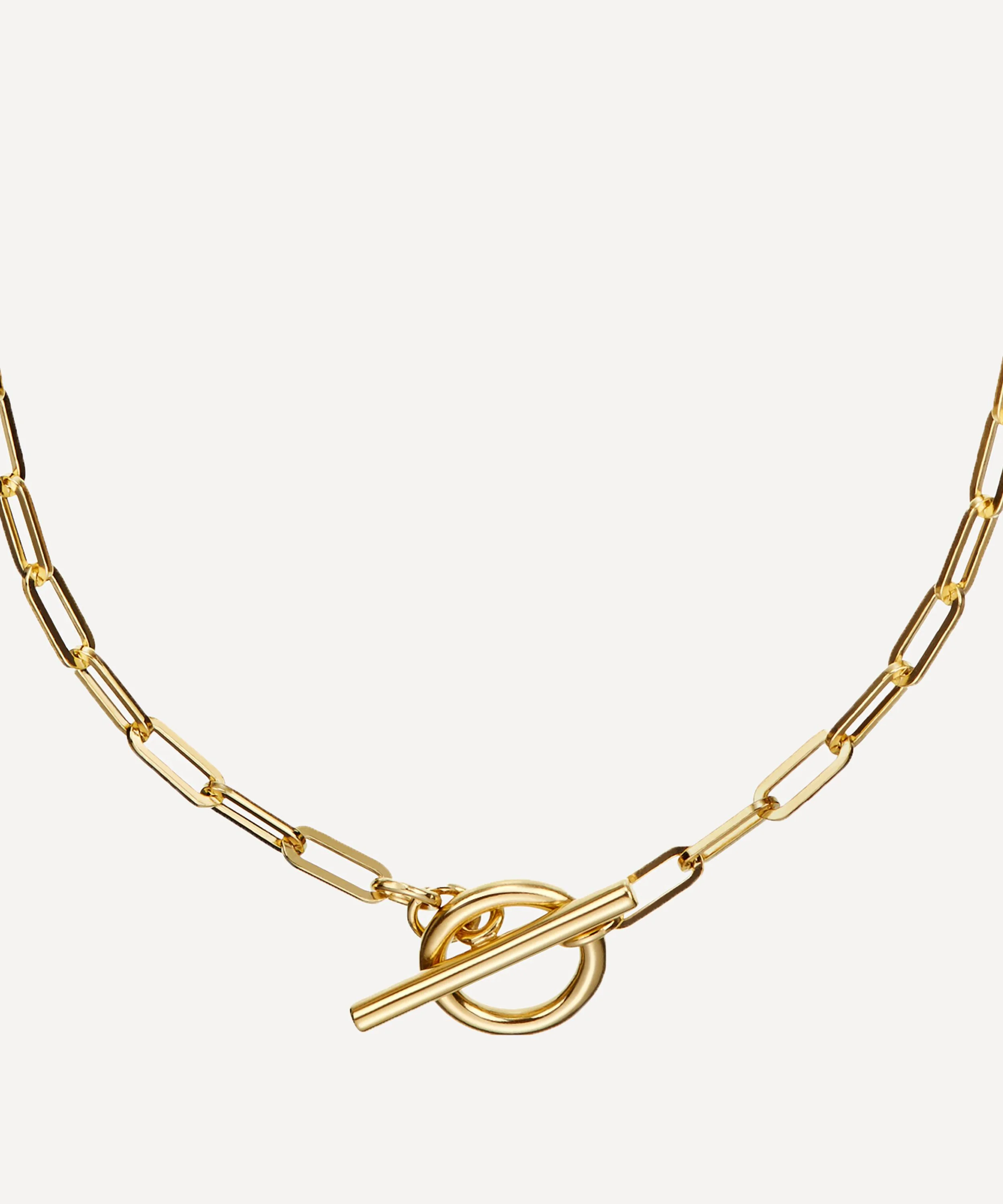 14ct Gold Plated Vermeil Silver Love Link Chain Necklace - 1