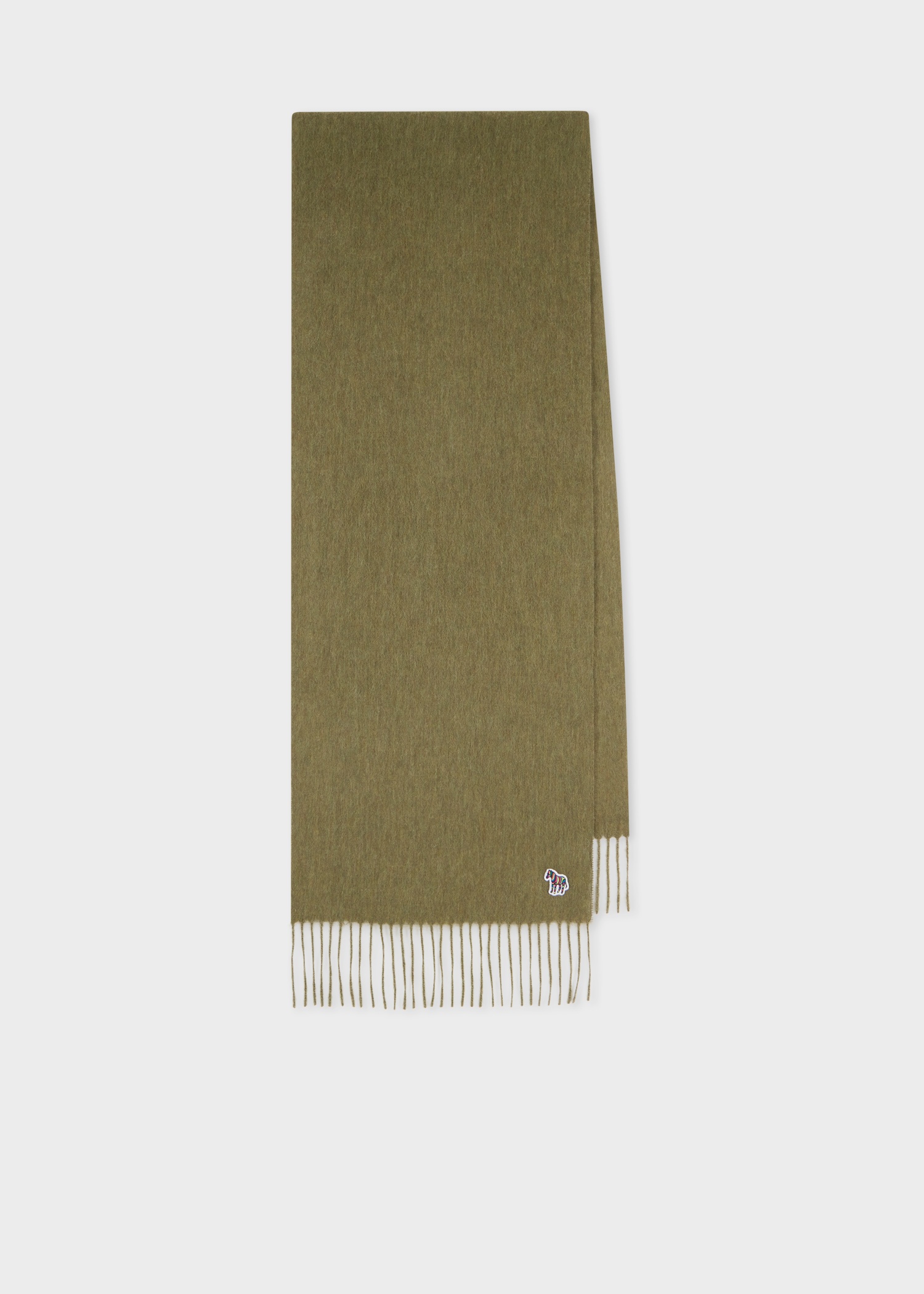 Green Lambswool Zebra Scarf - 1