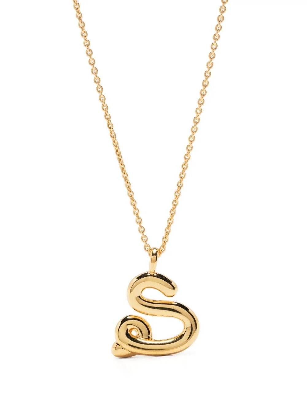 S-letter pendant chain-link necklace - 1